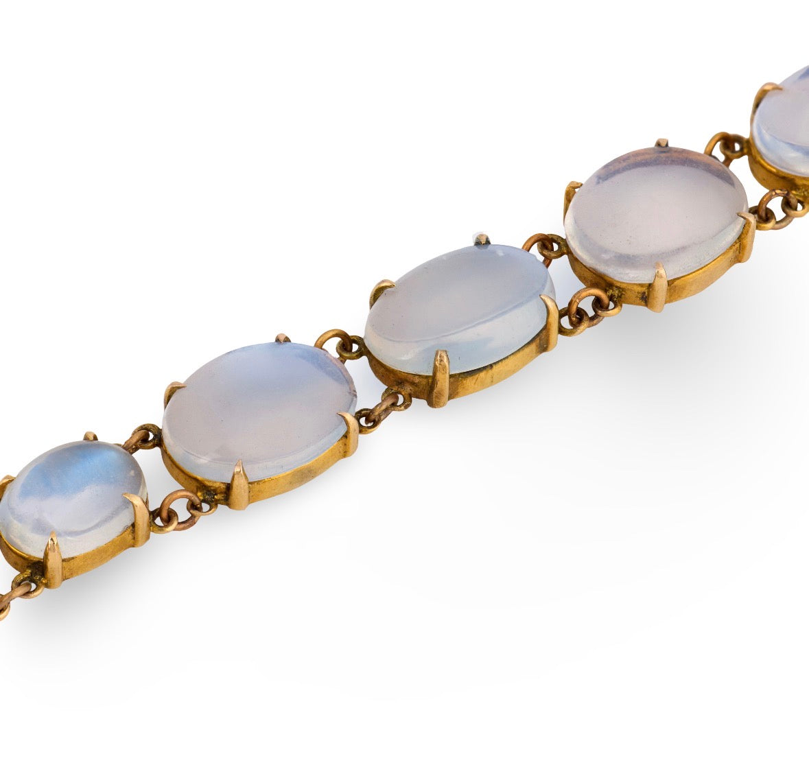 Victorian 14k Moonstone Link Bracelet