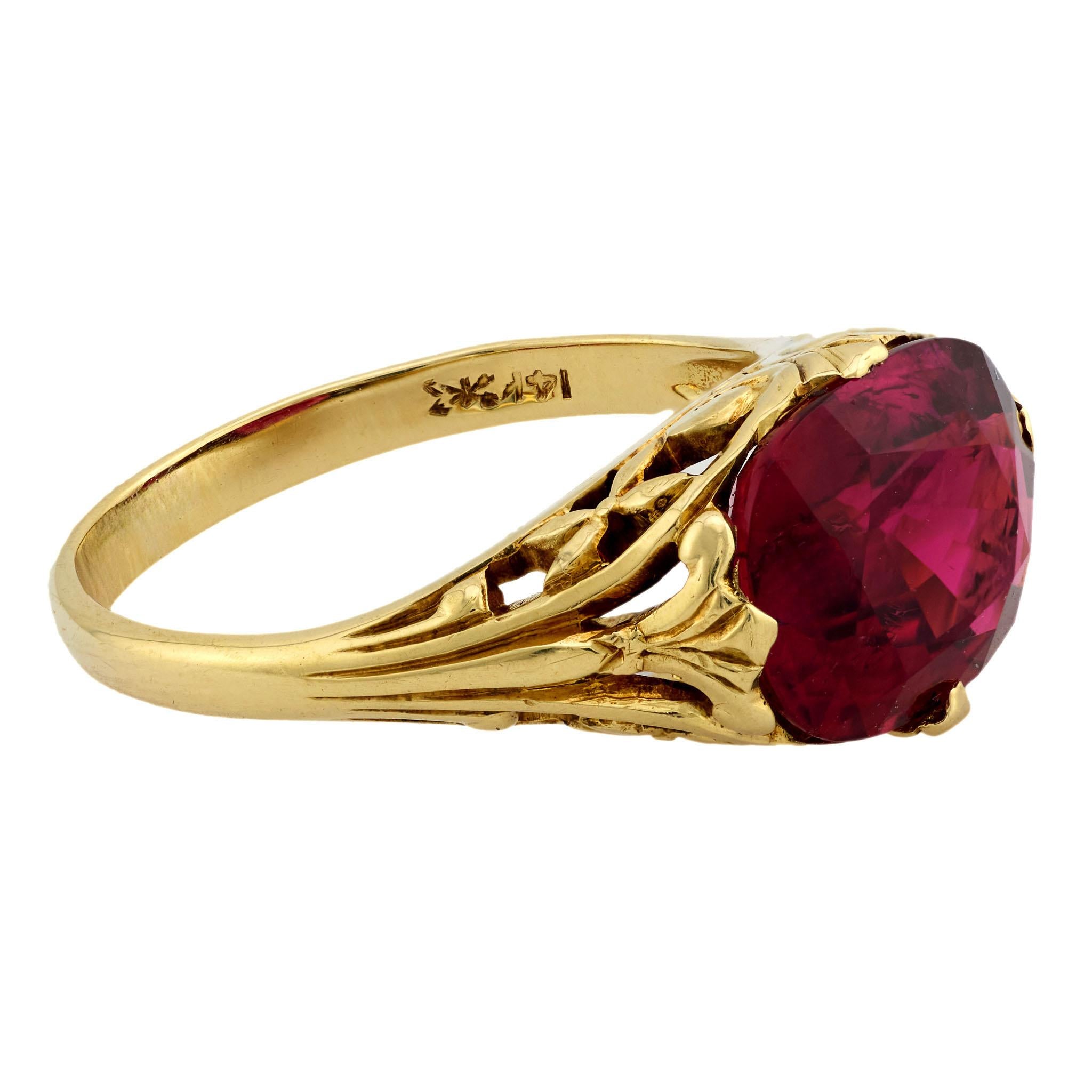 Victorian 14k Rubellite Ring