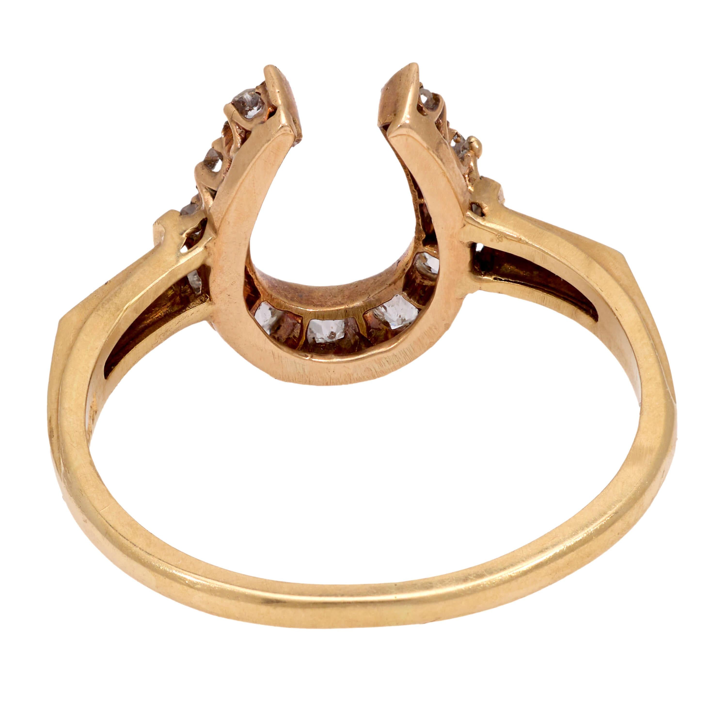 Edwardian 18k/14k Diamond Horseshoe Ring