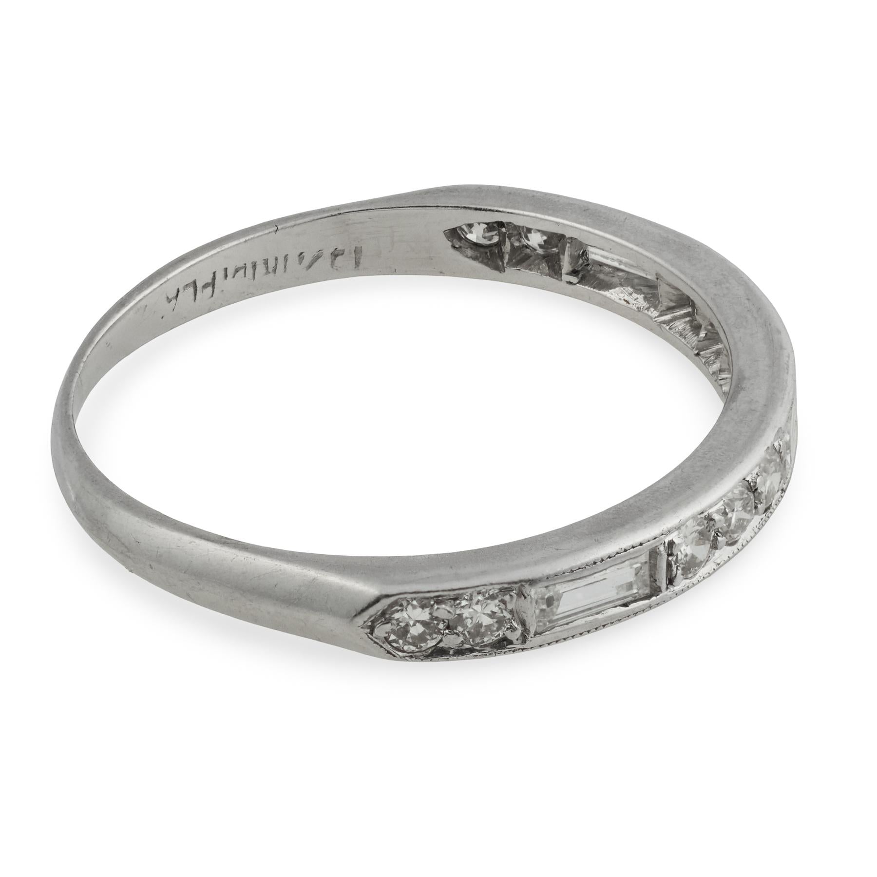 Art Deco Platinum Diamond Half Band