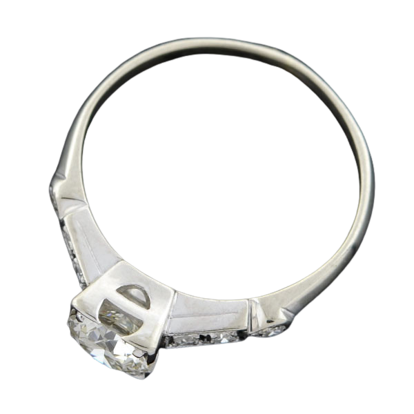 Art Deco 14kt Diamond Engagement Ring 0.73ct