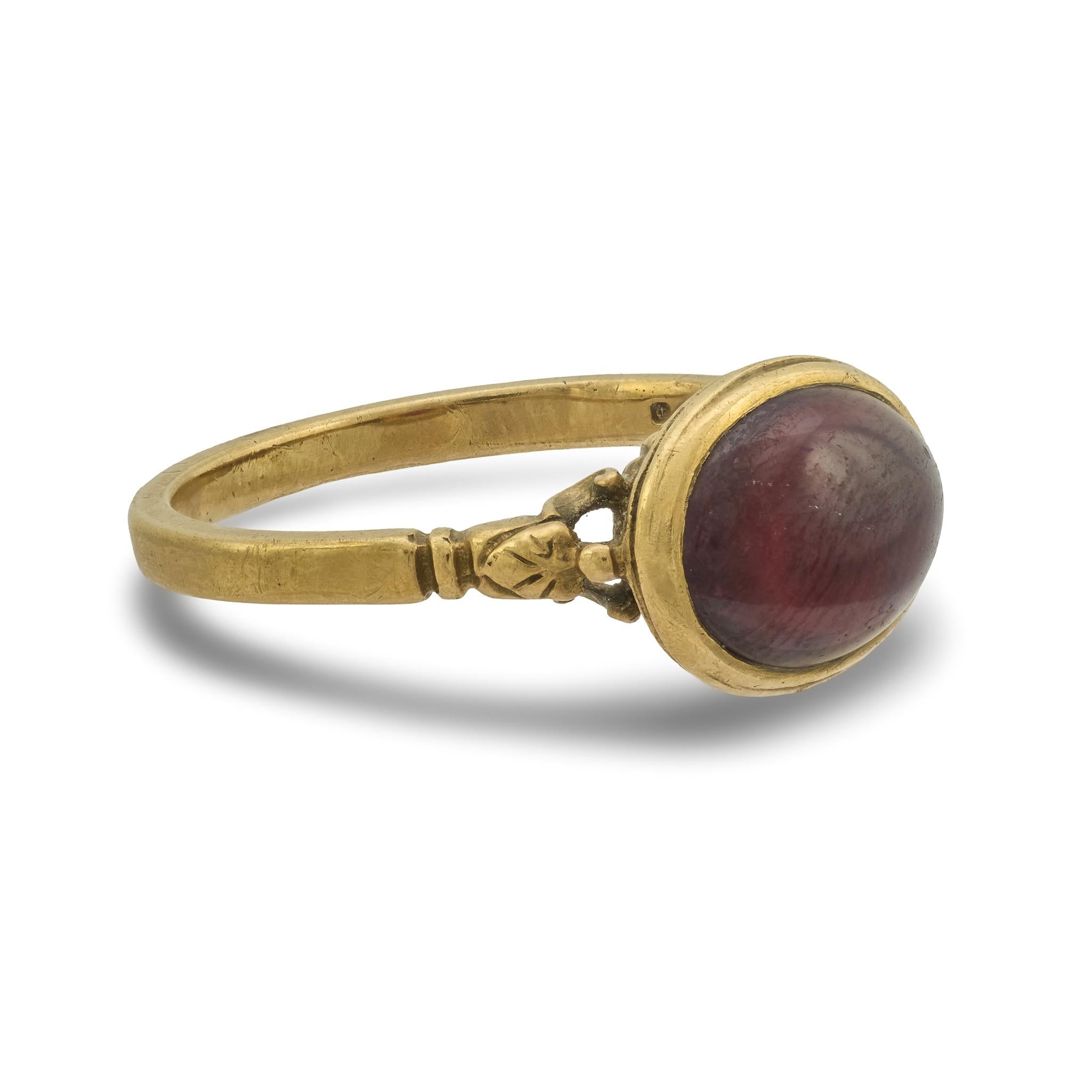 Art Deco English 9k Garnet Ring