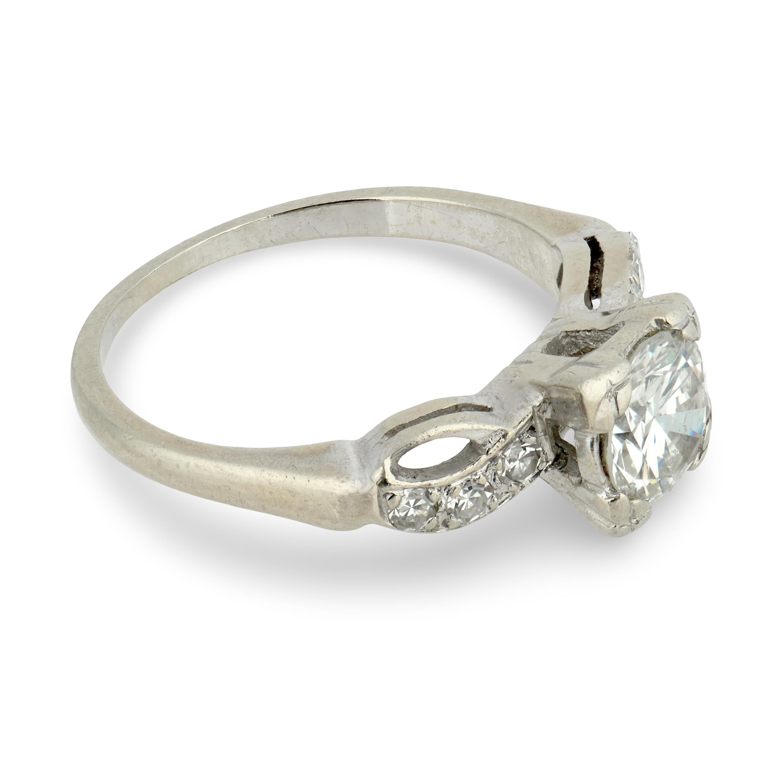 Art Deco 14k Diamond Engagement Ring .70ct