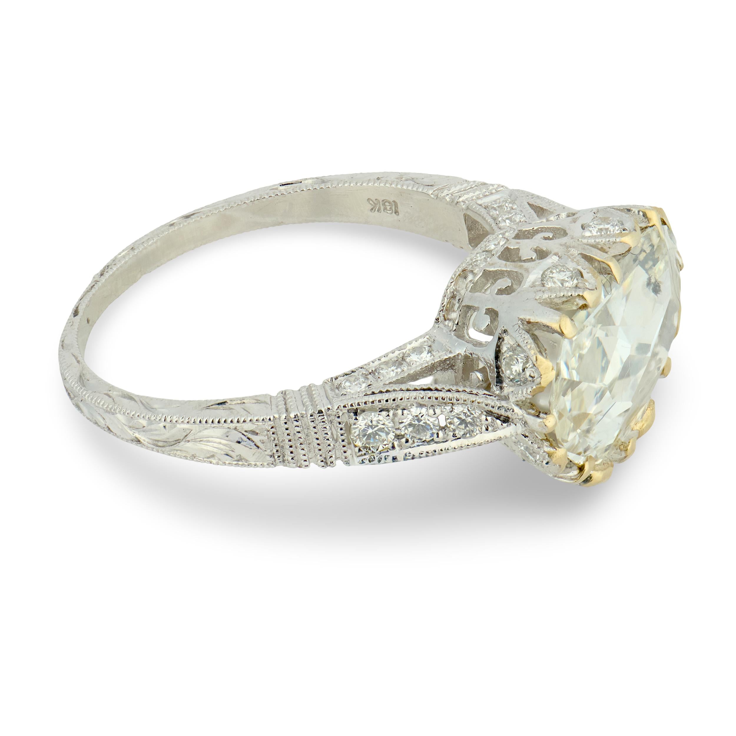 Art Deco 18k Diamond Engagement Ring 2.25ct