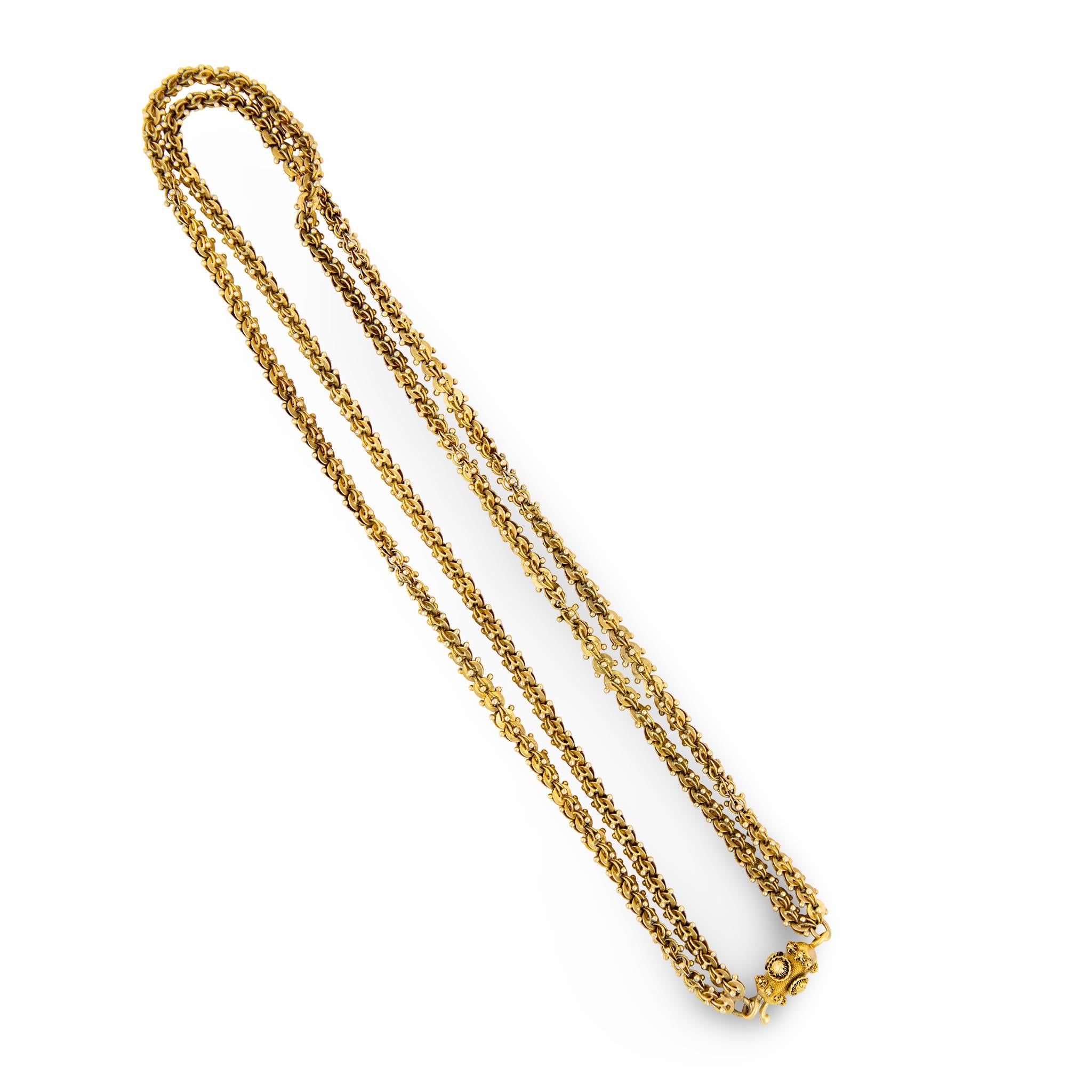 Georgian 18k Double-Strand Chain Necklace 19"