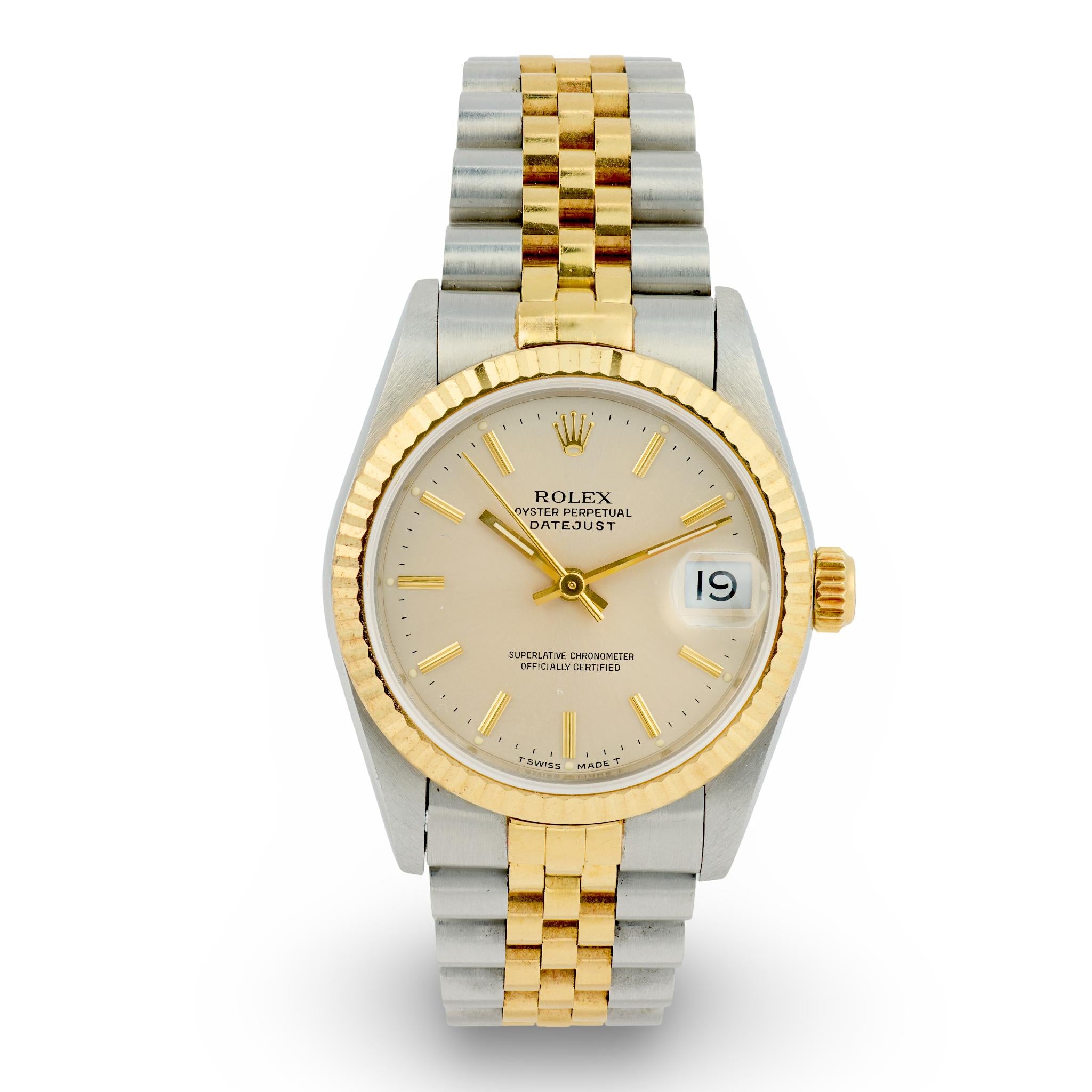 ROLEX Estate 18K/Stainless Steel Lady Datejust Wristwatch