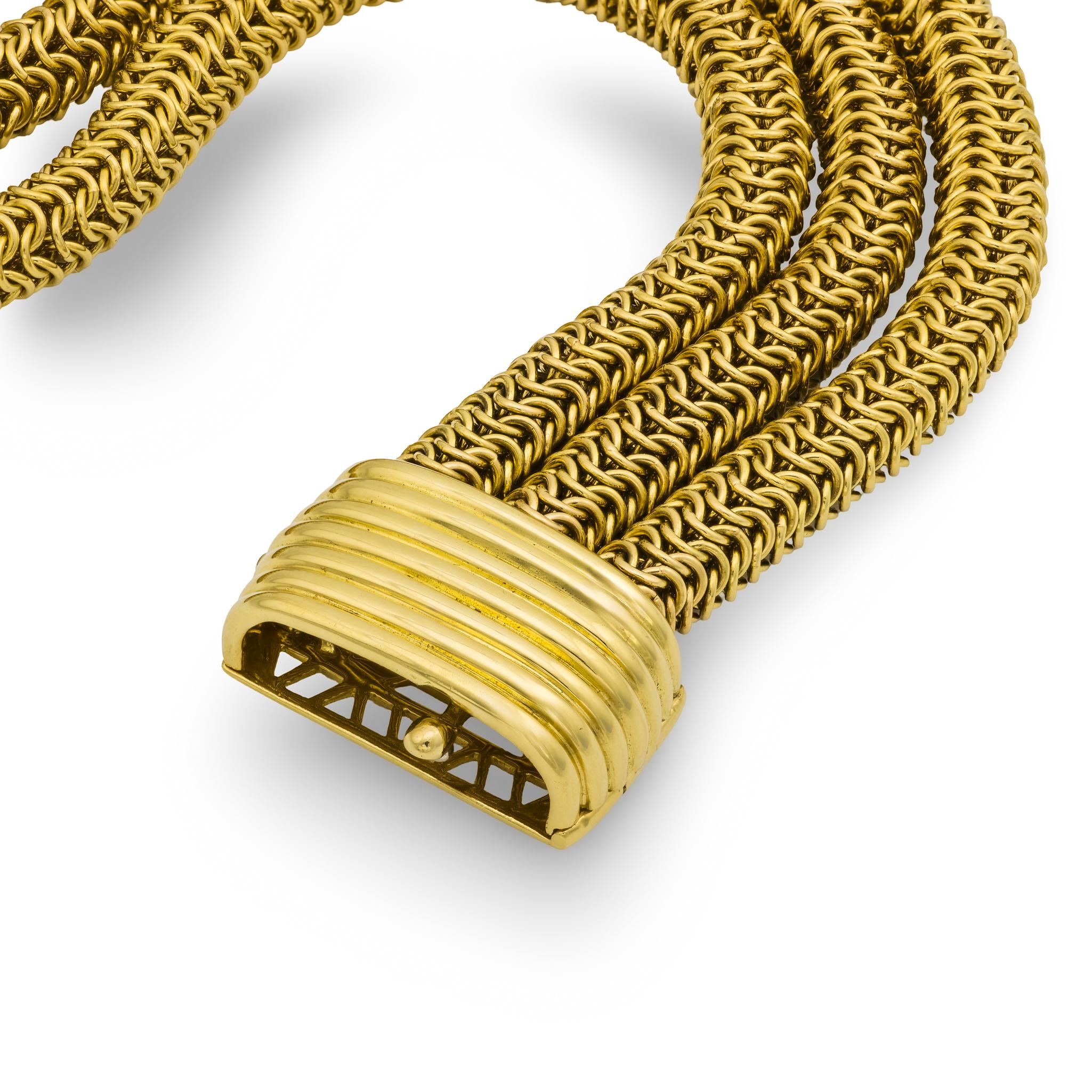 TIFFANY & CO. Estate 18k Three-Strand Bracelet