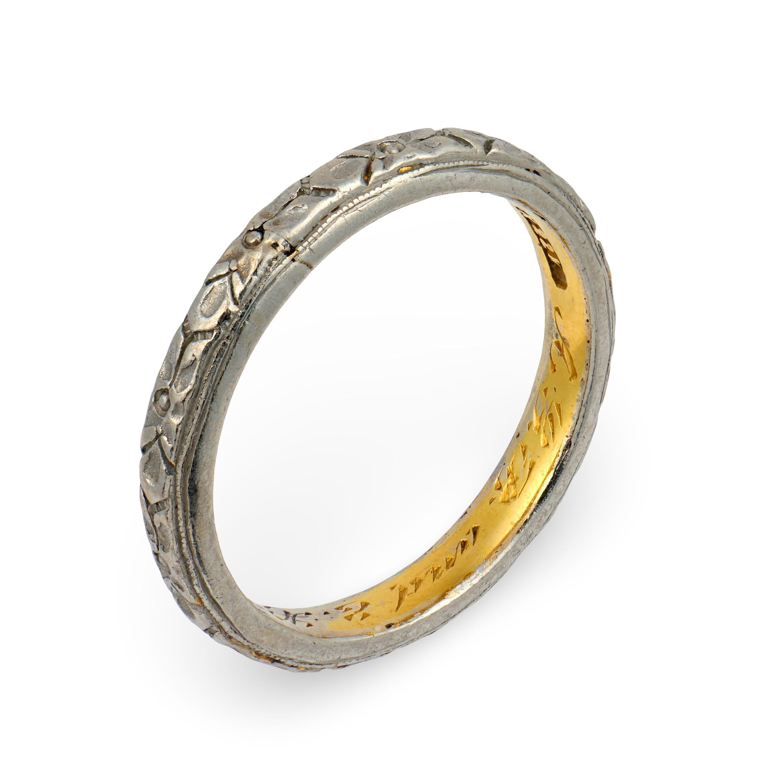 PEACOCK Edwardian 22k/Platinum Band