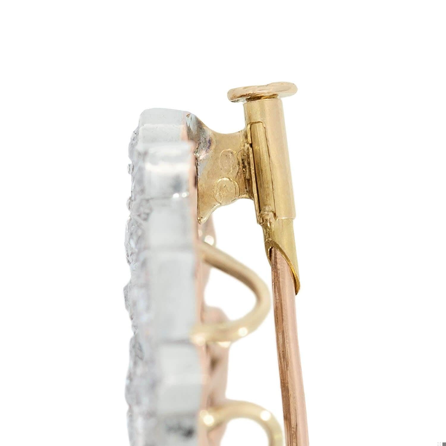 1 Victorian 18k/Sterling Silver Diamond Monogram Pin/Pendant