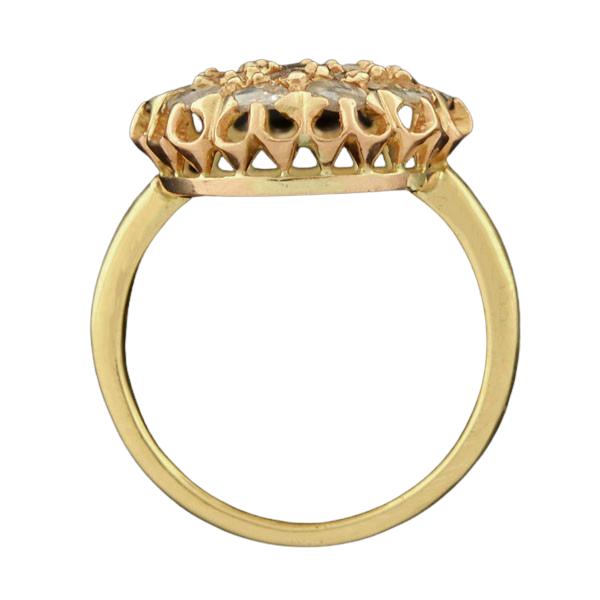 Victorian 18kt Rose Cut Diamond Cluster Ring 0.80ctw