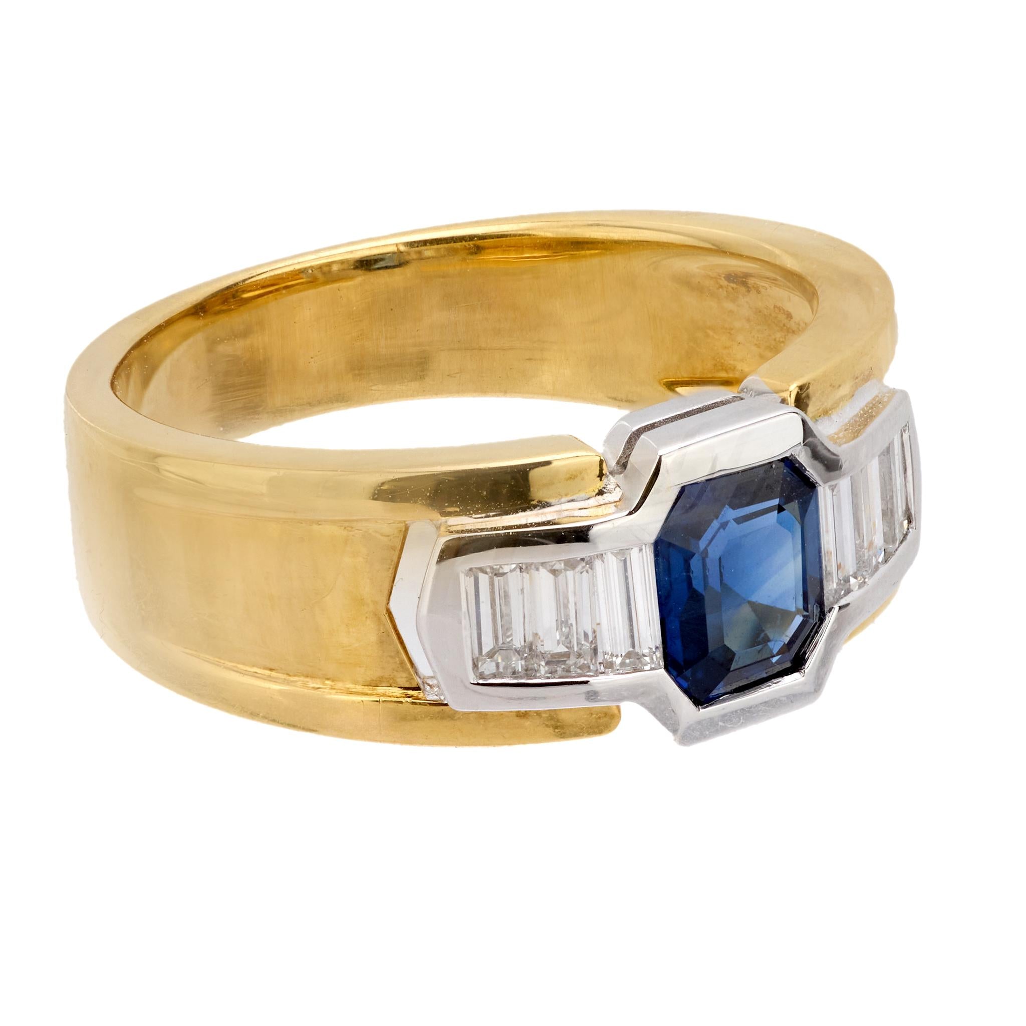 Estate 18k Sapphire and Diamond Ring