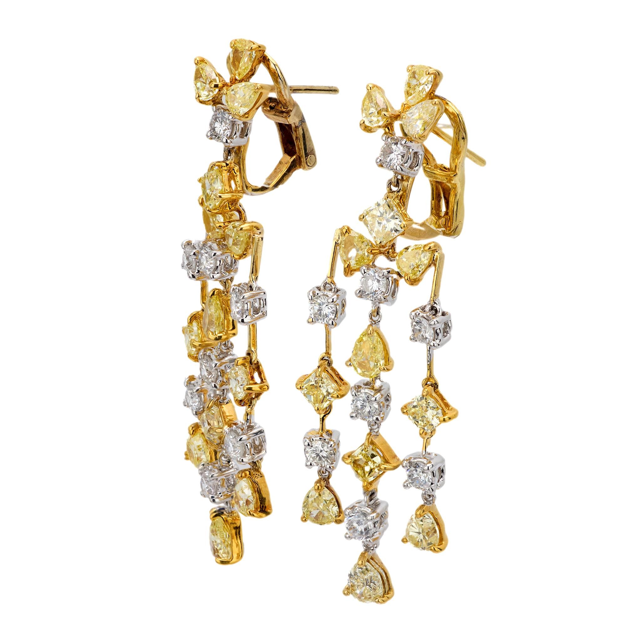 Estate 18k Diamond Chandelier Earrings