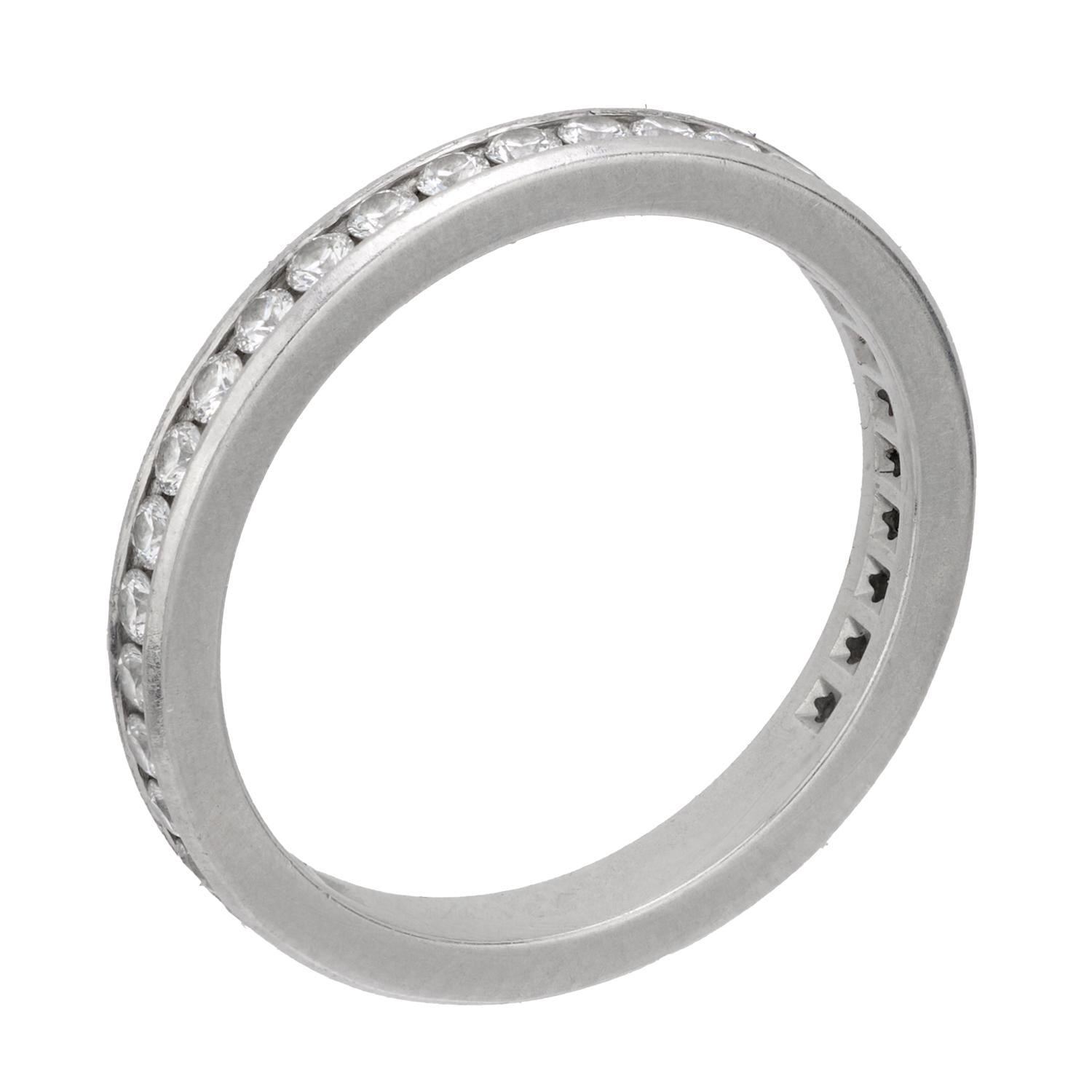 TIFFANY & CO. Estate Platinum Diamond Eternity Band