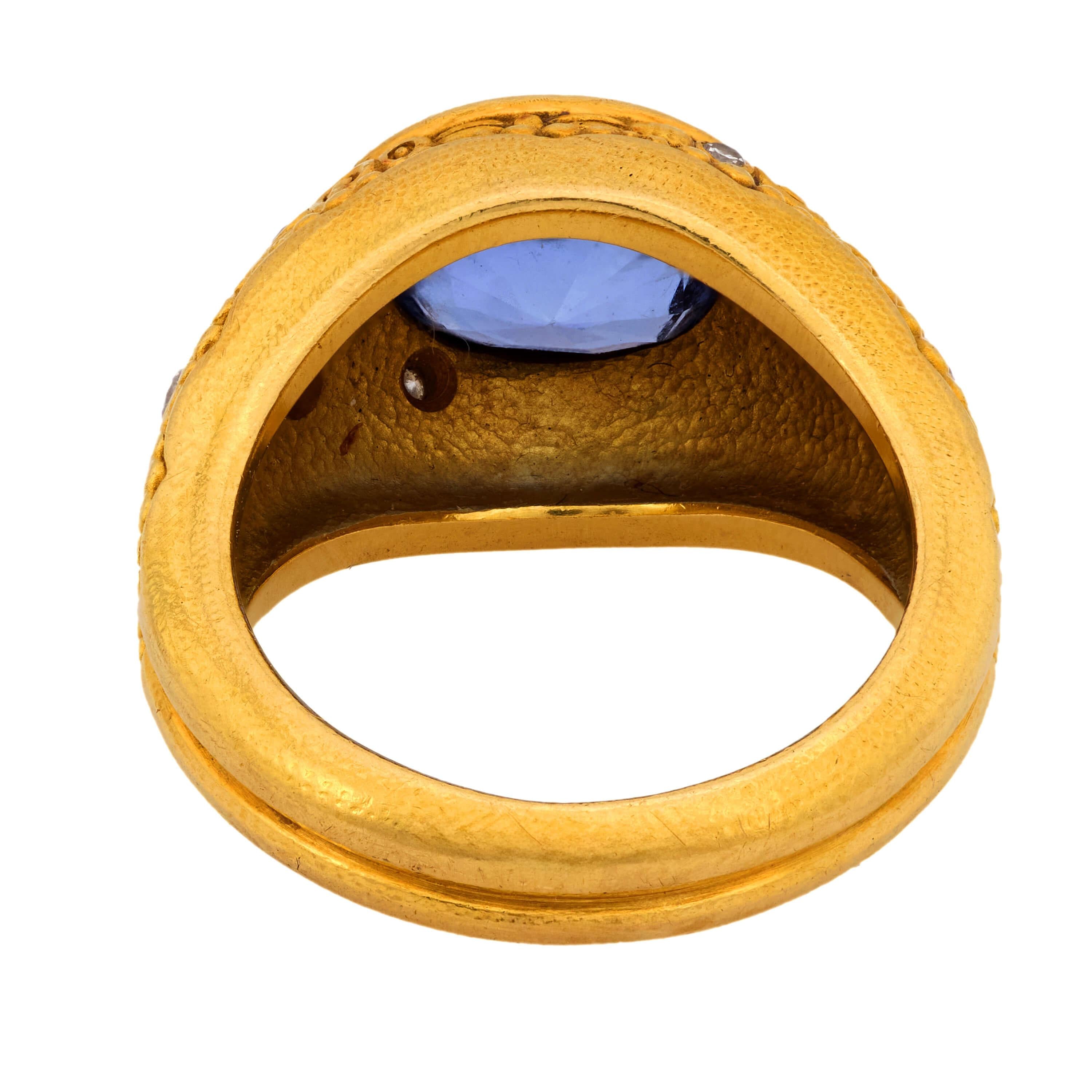 ALEX ŠEPKUS Estate 18k Sapphire and Diamond Ring