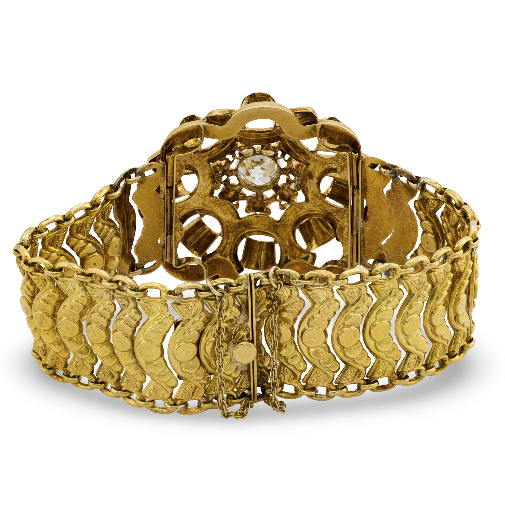 Victorian French 18k Diamond Bracelet