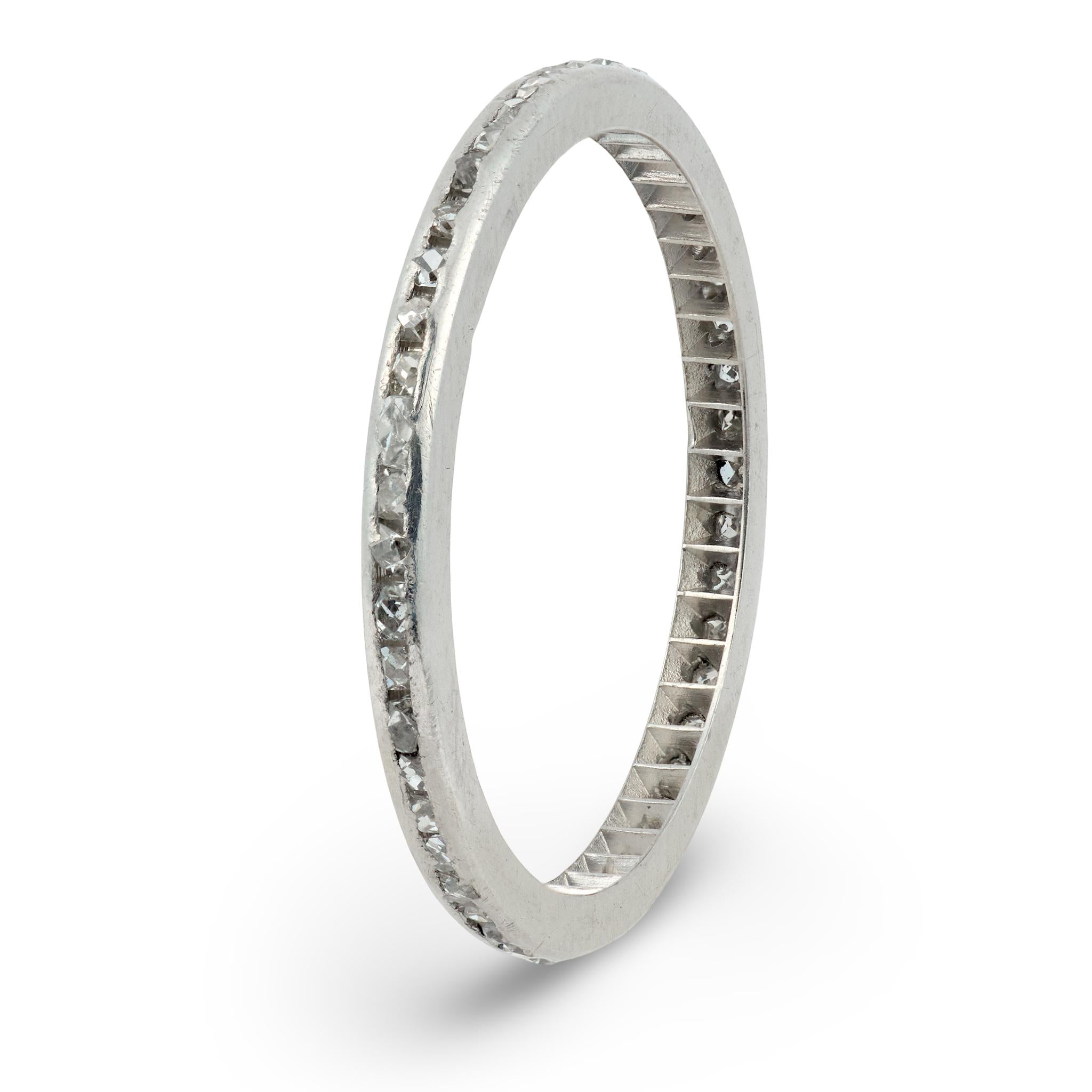 Art Deco Platinum Diamond Eternity Band