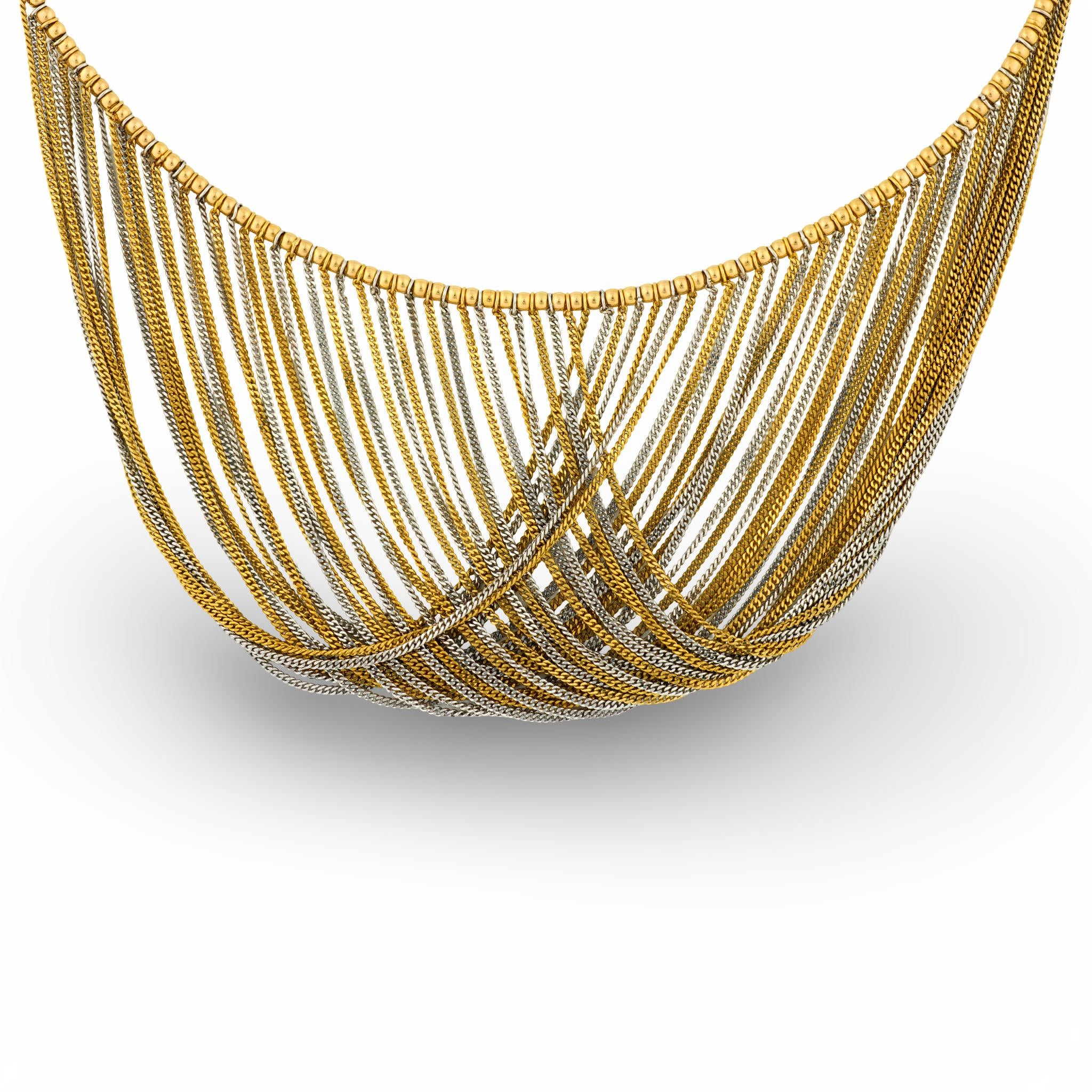 Estate 14k Mixed Metal Collar Necklace