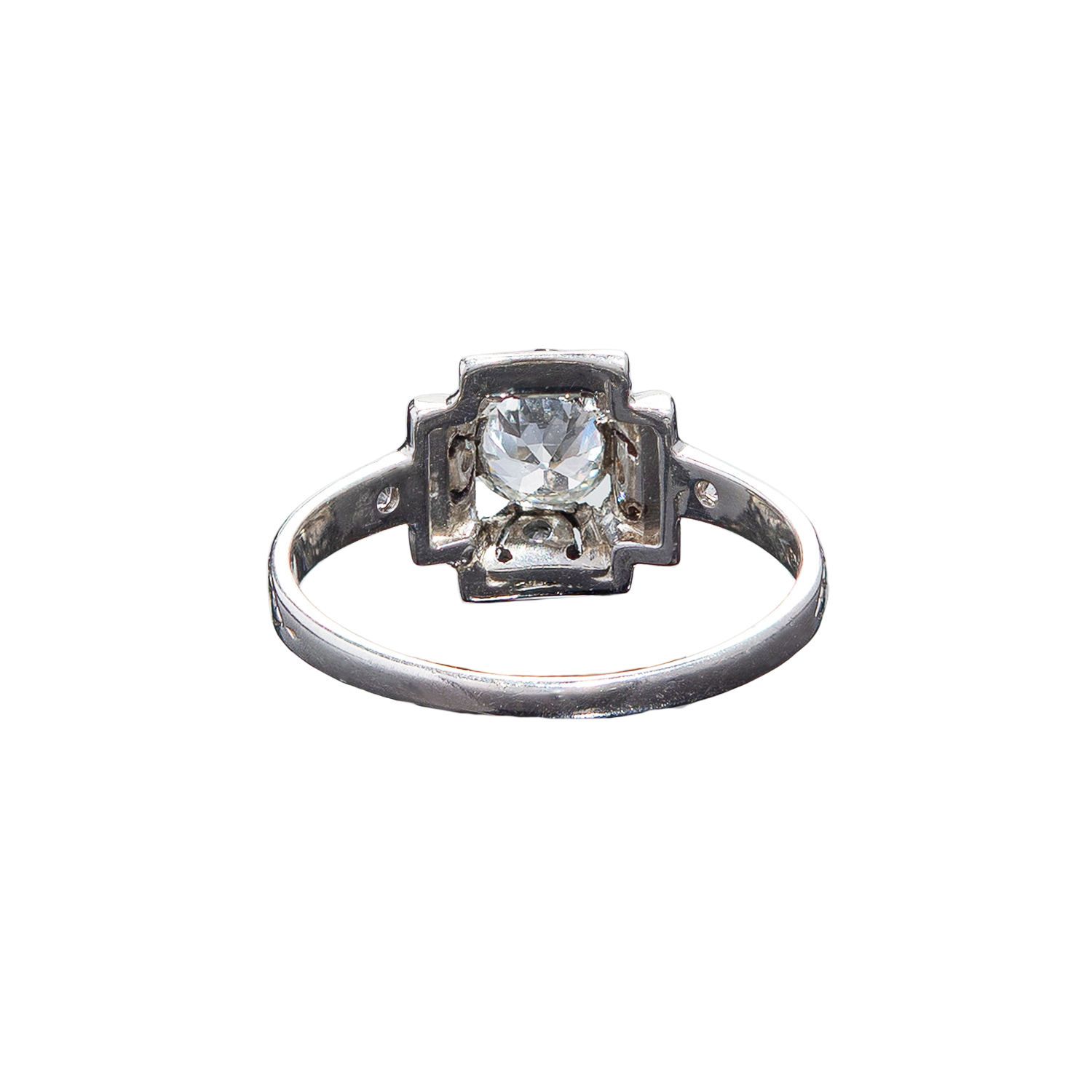Art Deco 18K Diamond Engagement Ring 0.65ct