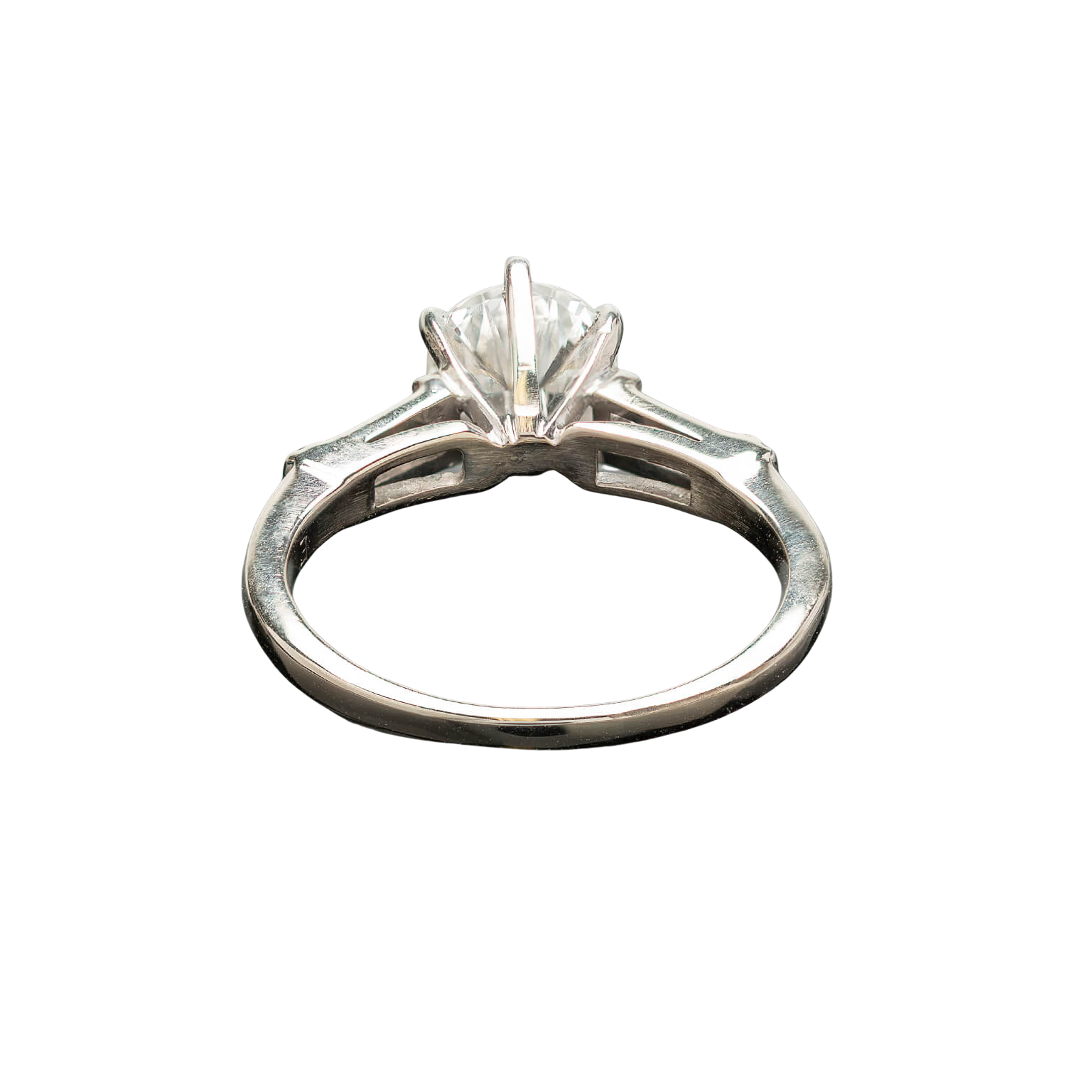 Retro 18k Diamond Engagement Ring 1.04ct Center