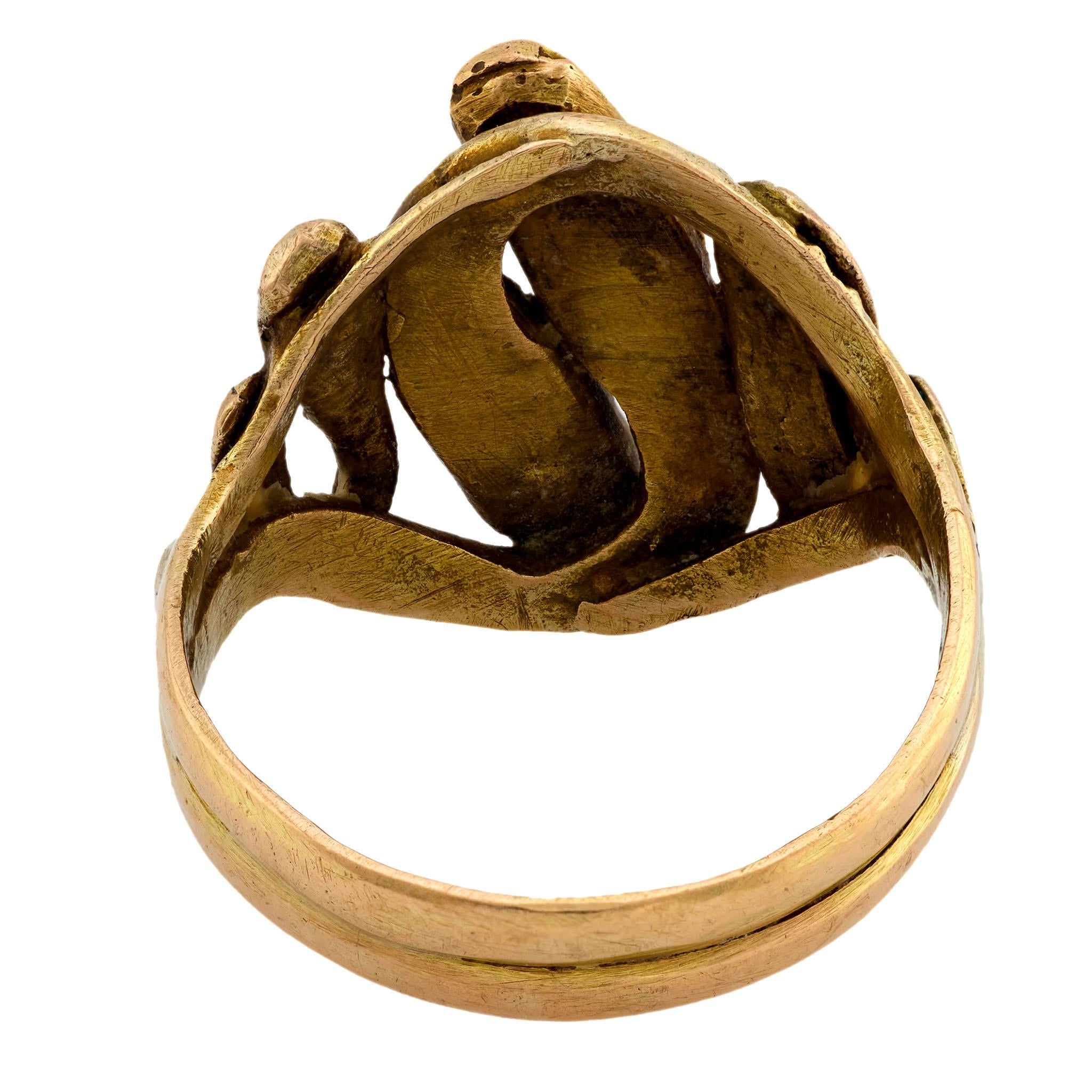 Victorian 14k Diamond Snake Ring