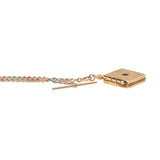 Edwardian 14kt & Platinum Checkerboard & Garnet Locket Necklace