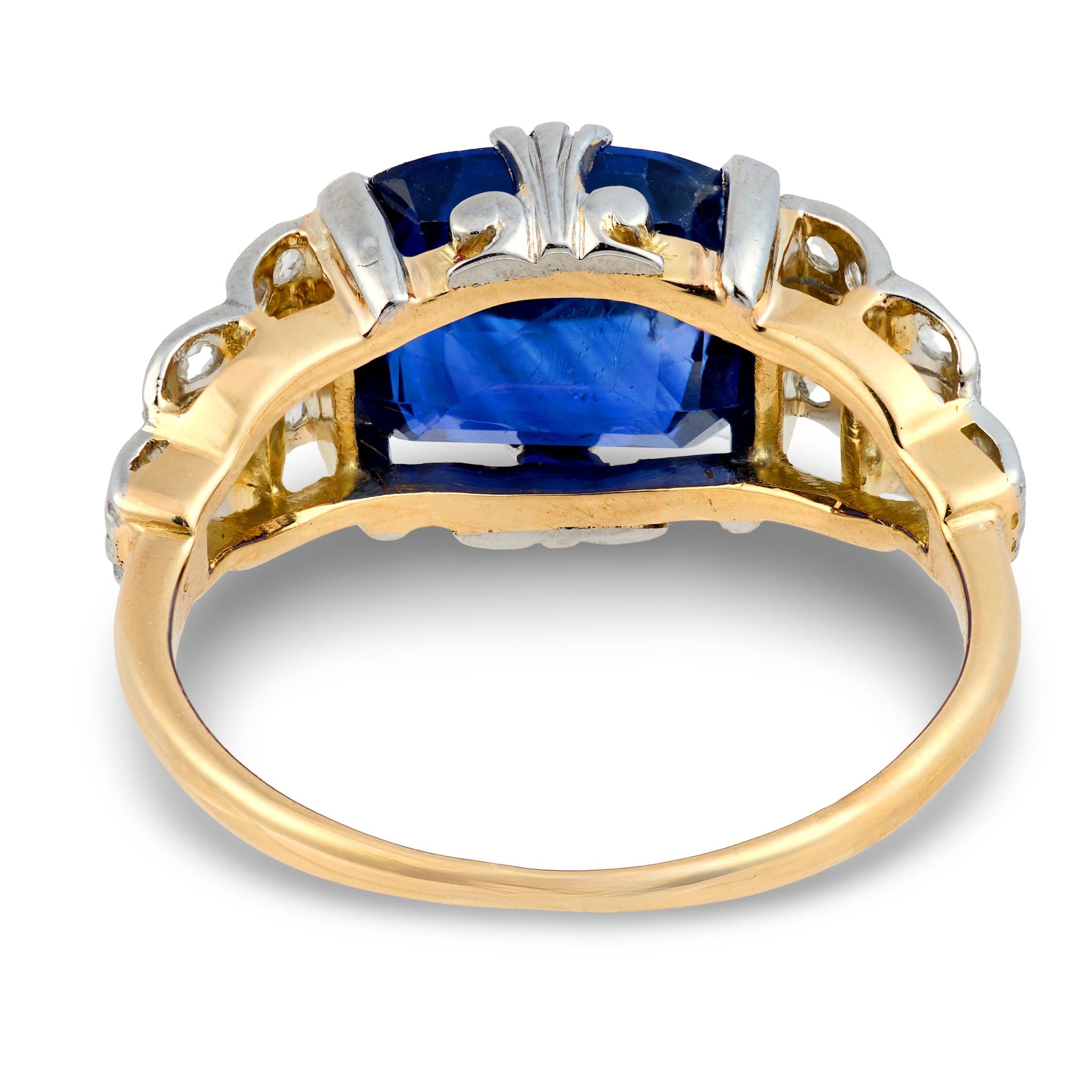 Edwardian 18k/Platinum GIA Ceylon Sapphire & Diamond Ring