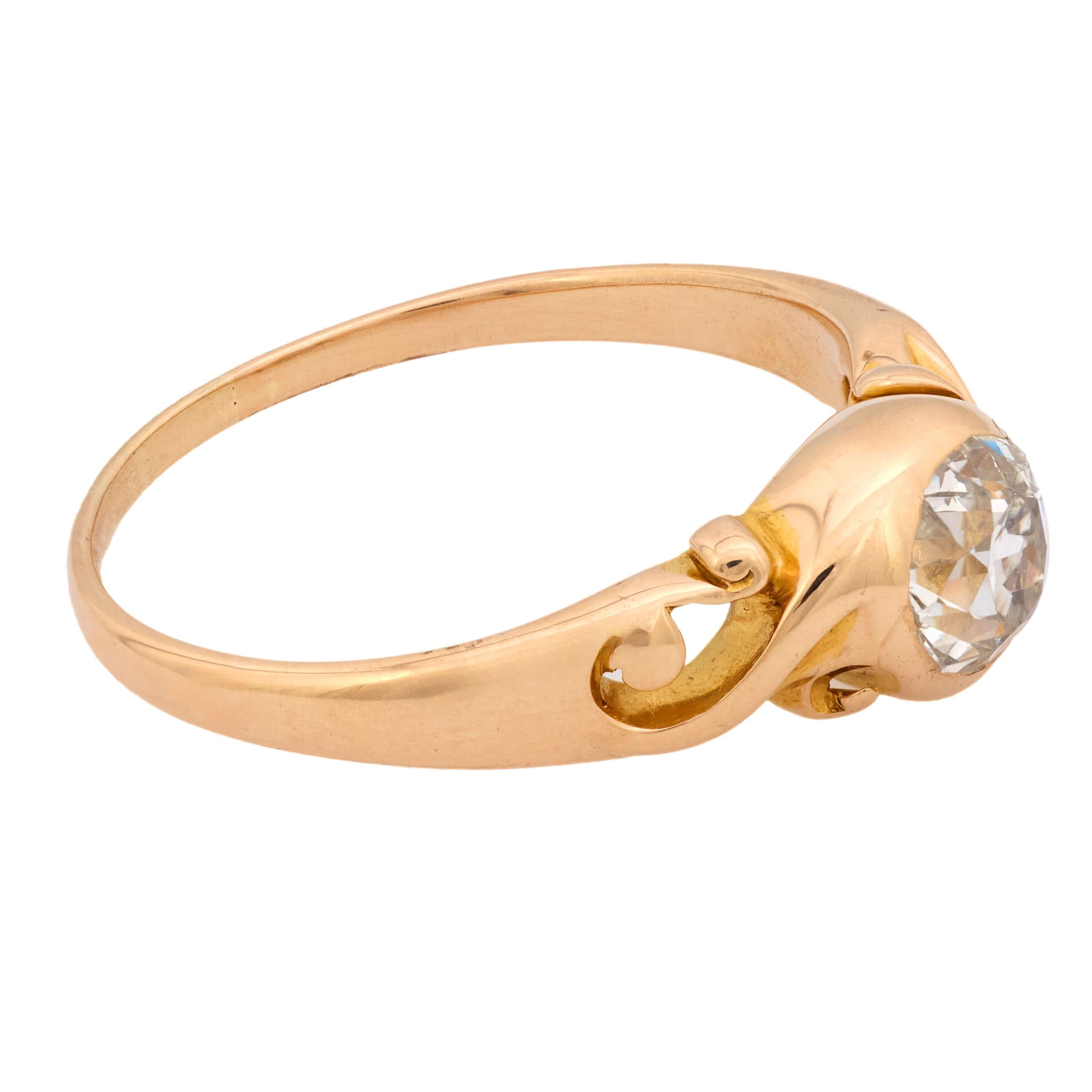 Edwardian 18k Diamond Engagement Ring .90ct