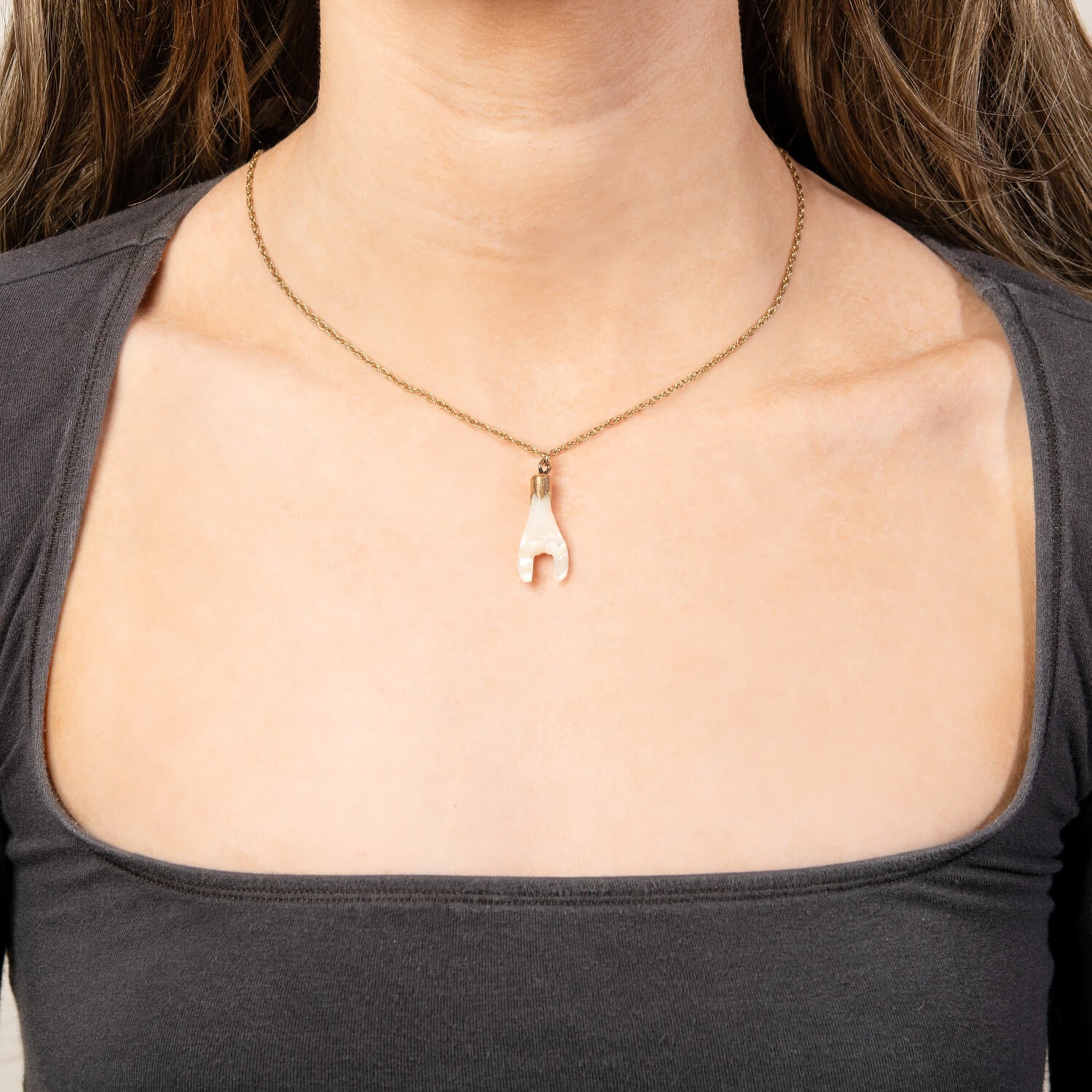 Victorian 9k Mother of Pearl Malocchio Pendant/Charm