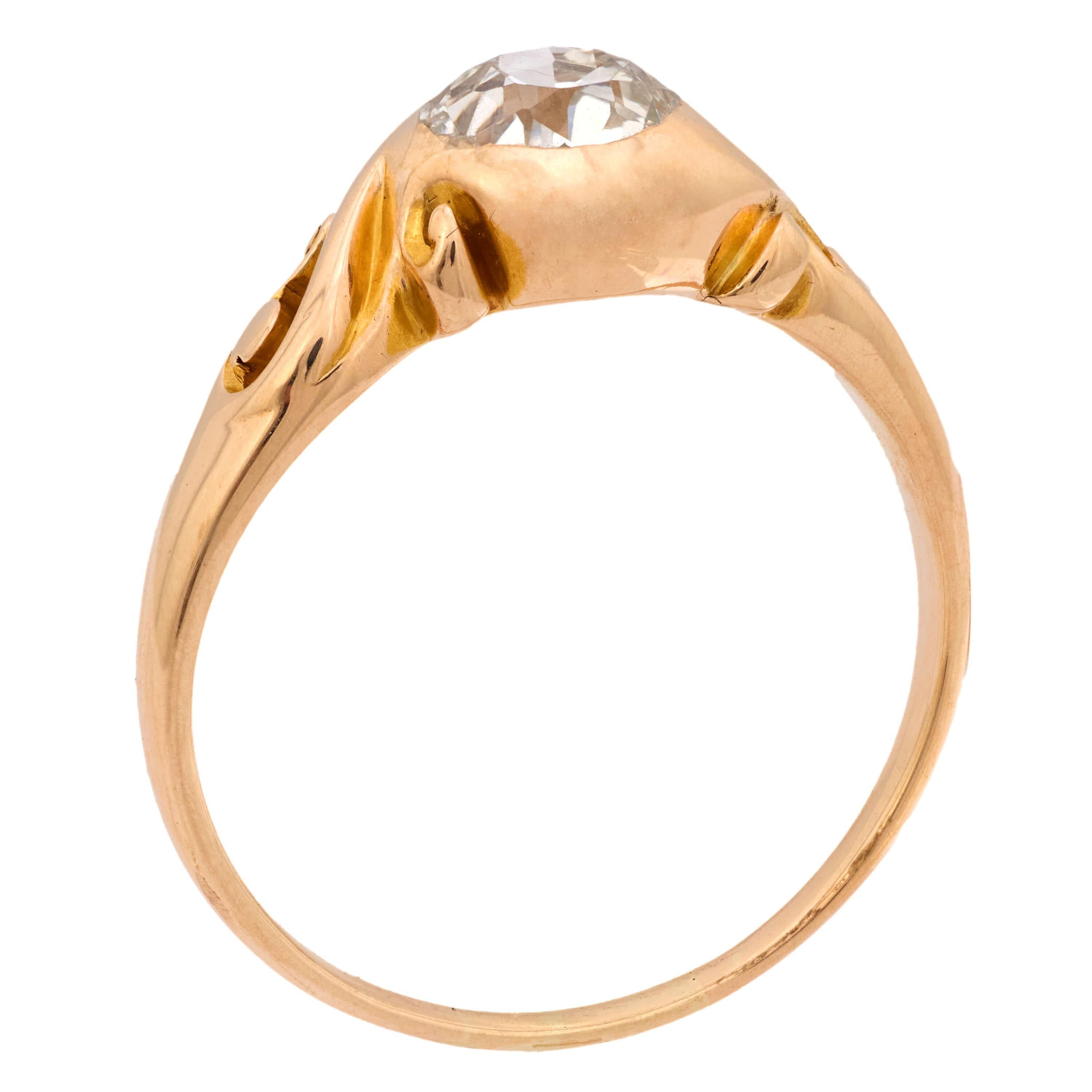 Edwardian 18k Diamond Engagement Ring .90ct