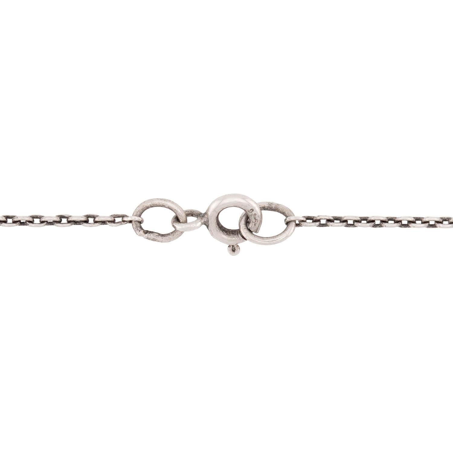 Victorian Sterling Silver Diamond Pendant Necklace