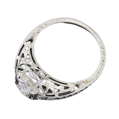Art Deco 18kt Diamond Engagement Ring .28ct
