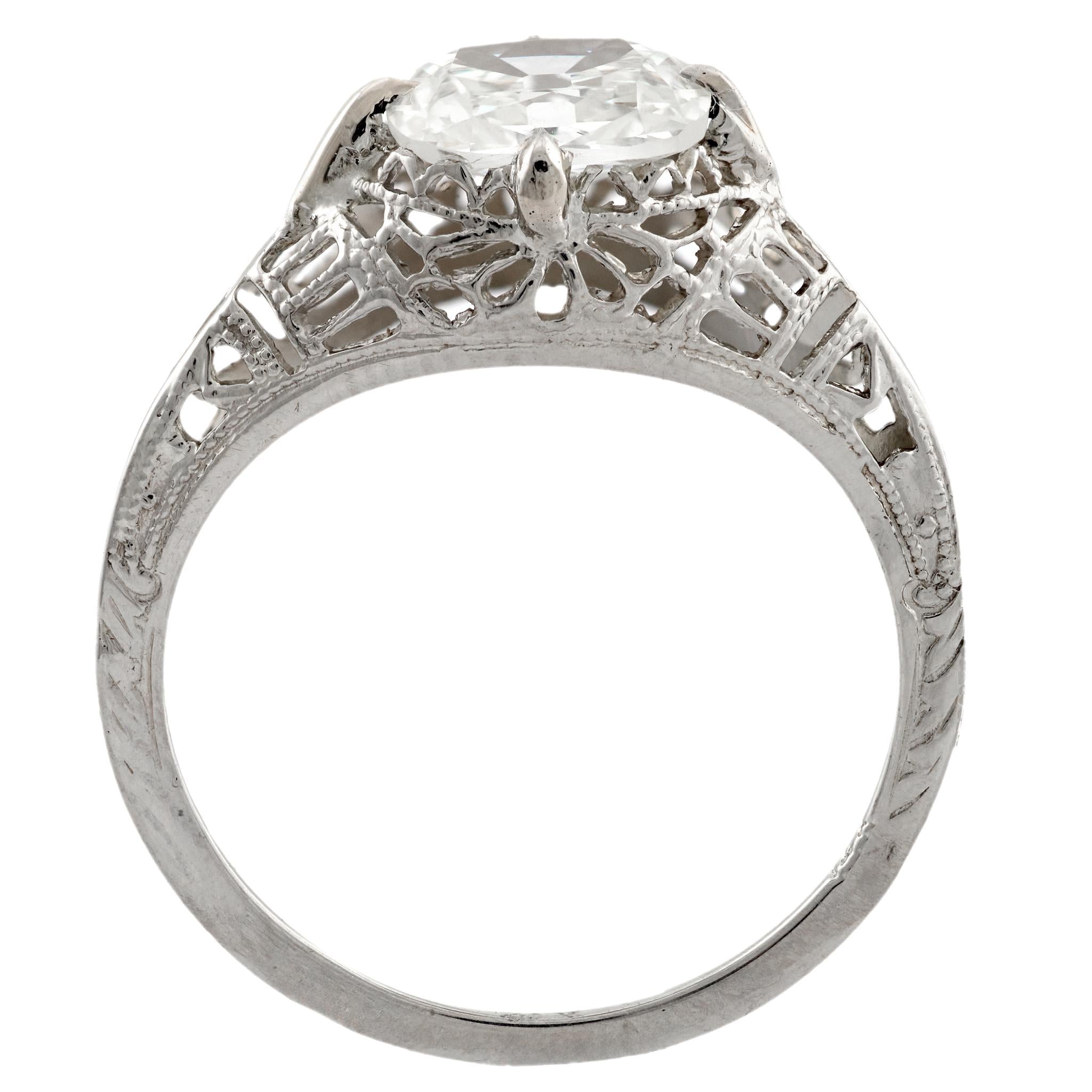 Art Deco 14k Diamond Engagement Ring 1.20ct