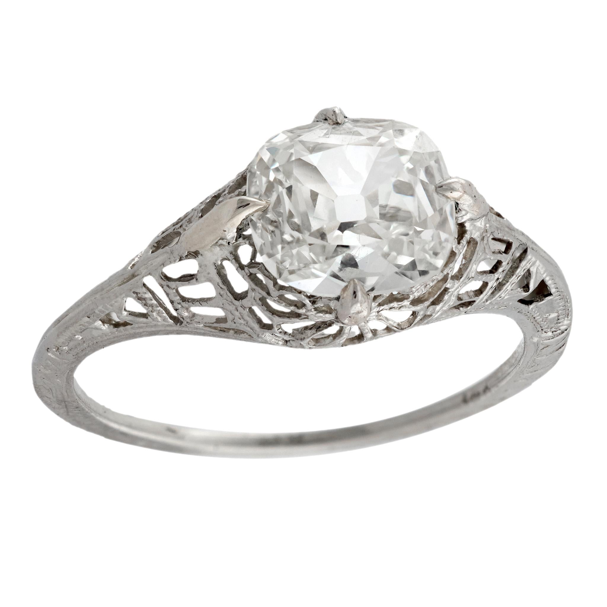 Art Deco 14k Diamond Engagement Ring 1.20ct