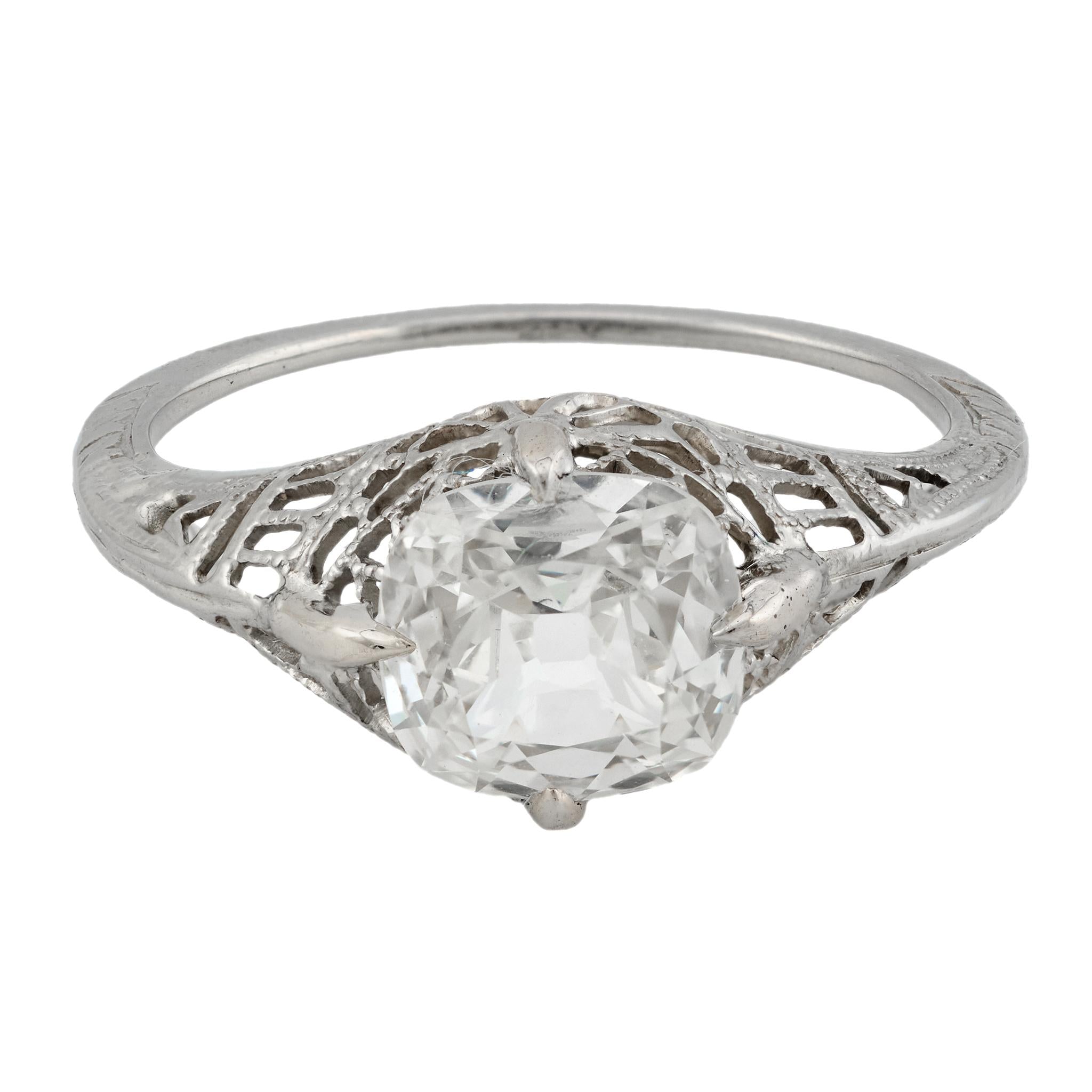 Art Deco 14k Diamond Engagement Ring 1.20ct