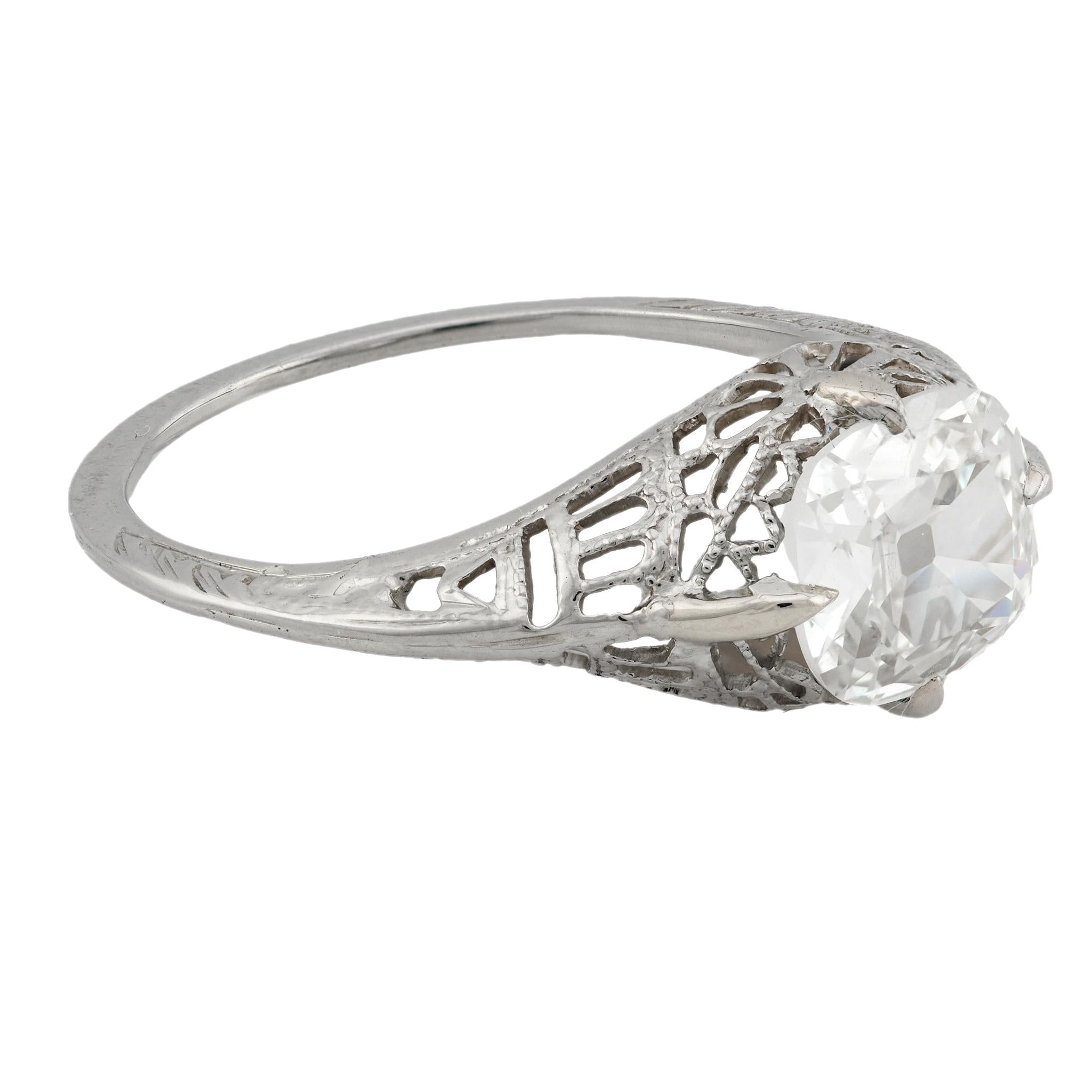 Art Deco 14k Diamond Engagement Ring 1.20ct