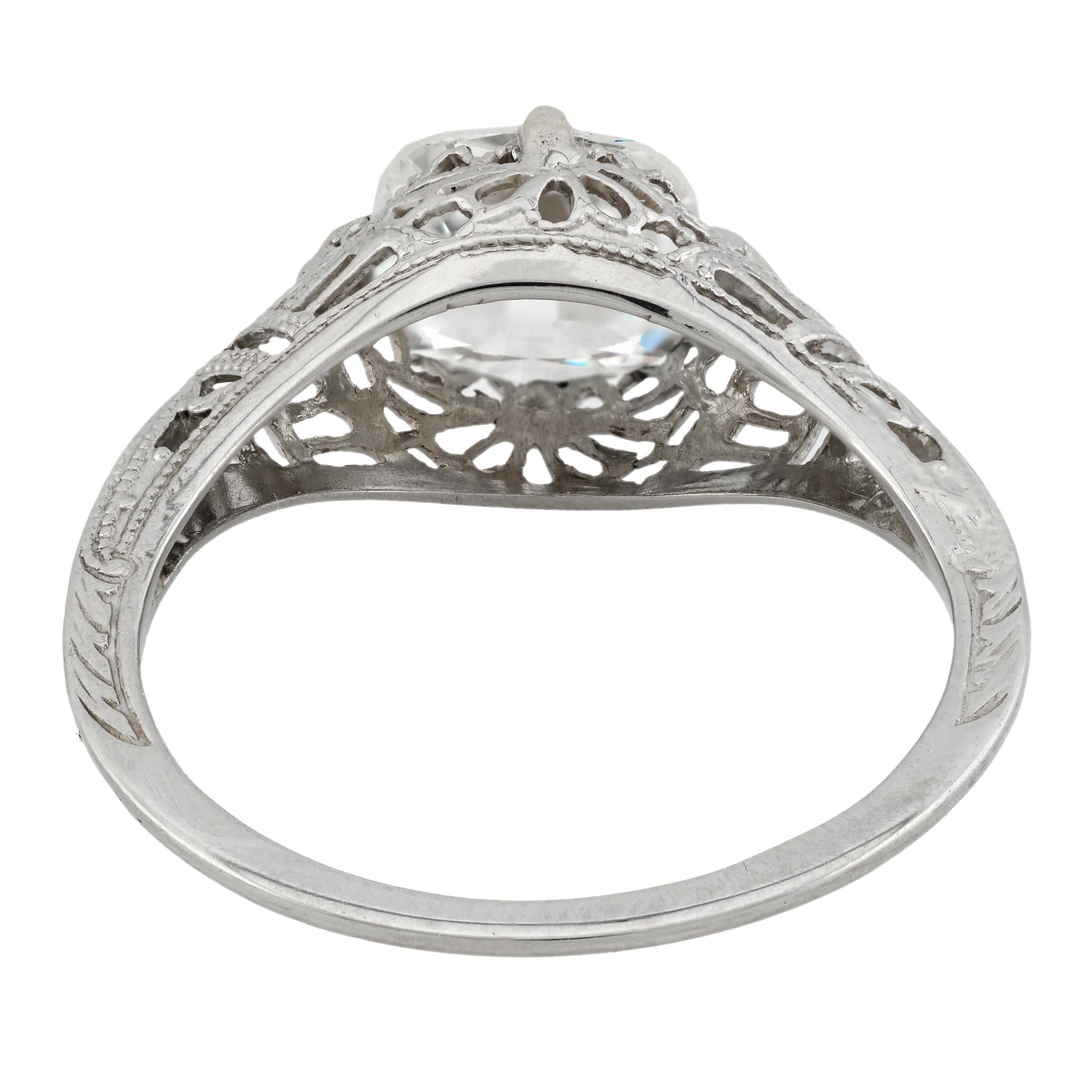 Art Deco 14k Diamond Engagement Ring 1.20ct