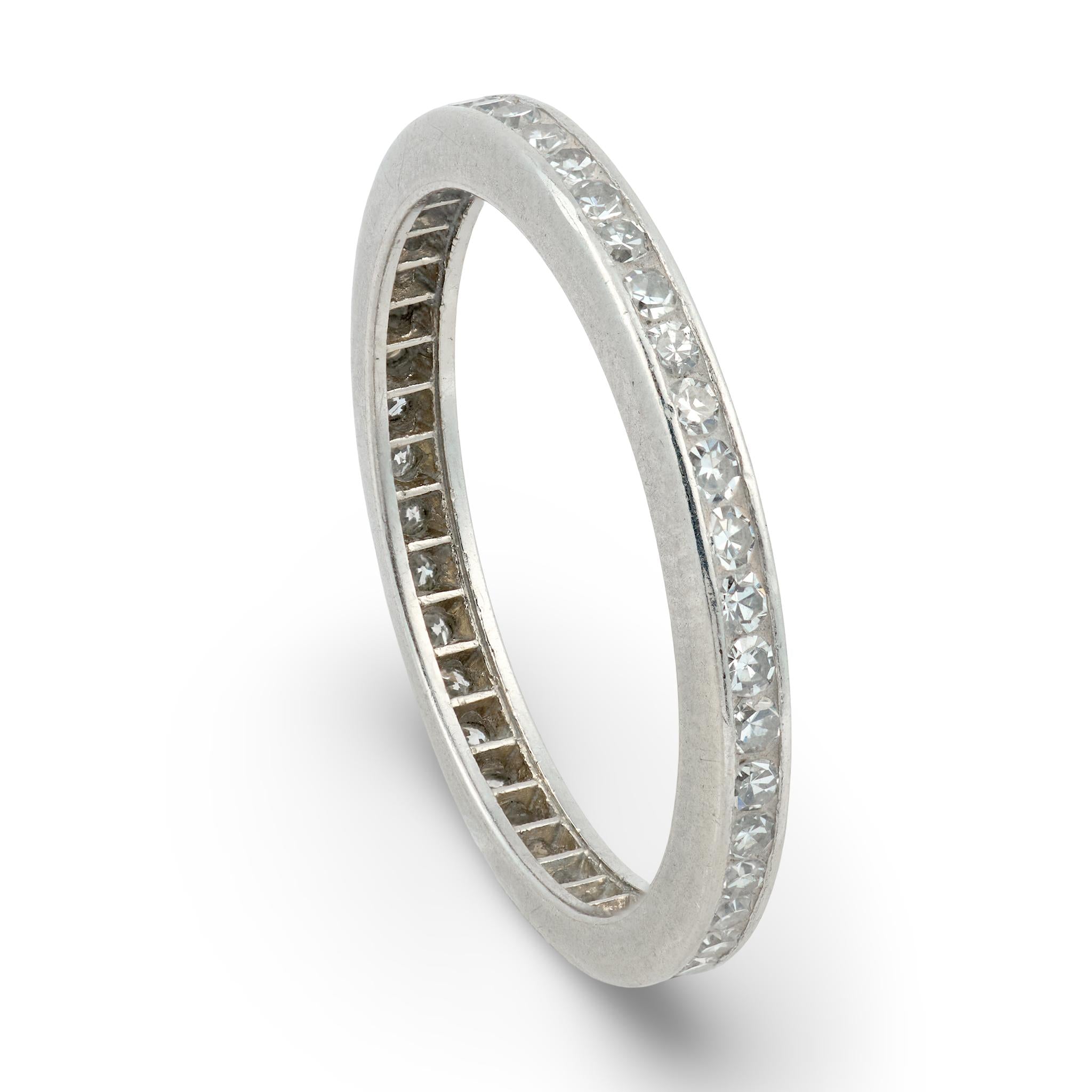 Art Deco Platinum Diamond Eternity Band
