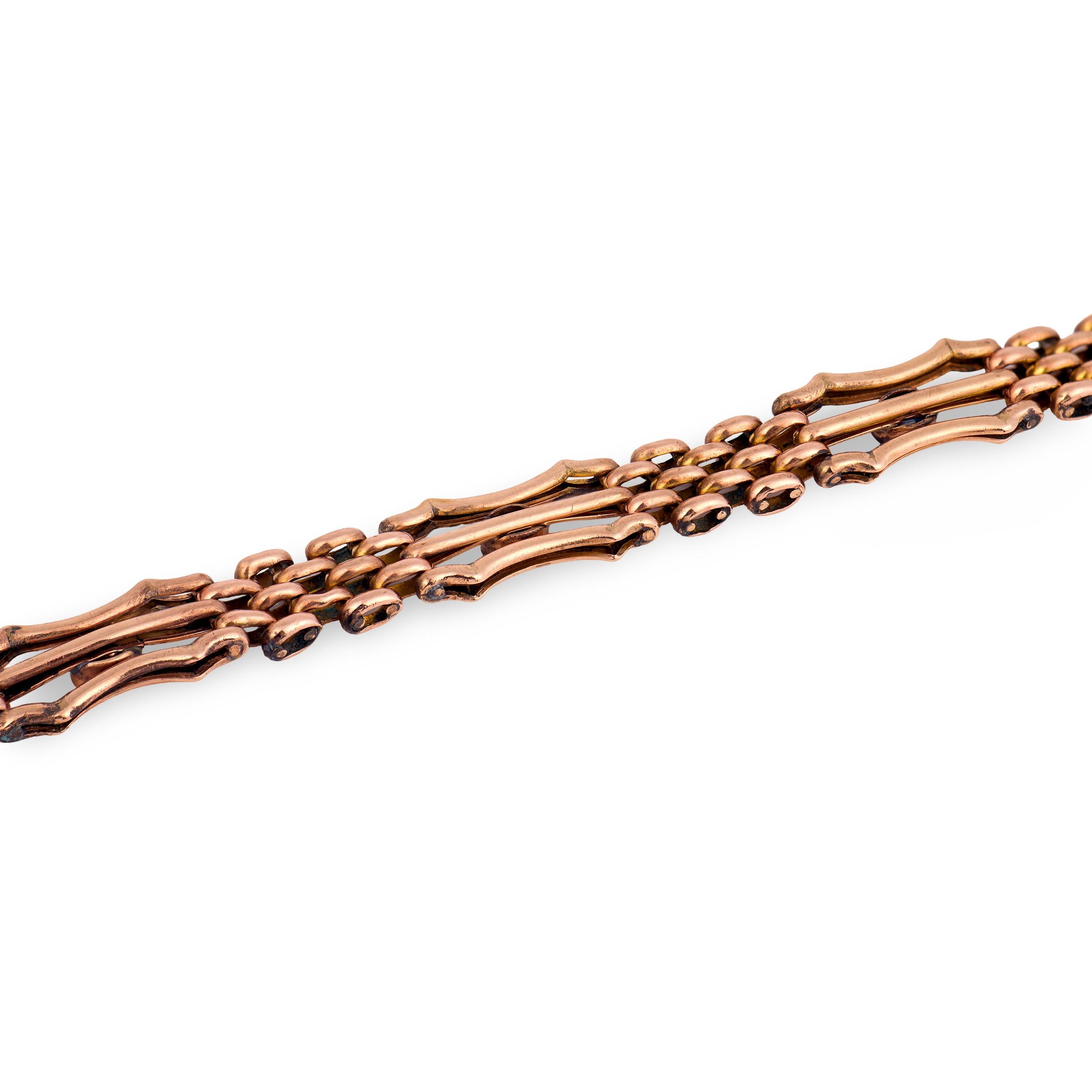 Victorian English 9k Tsavorite, Ruby, & Sapphire Bracelet