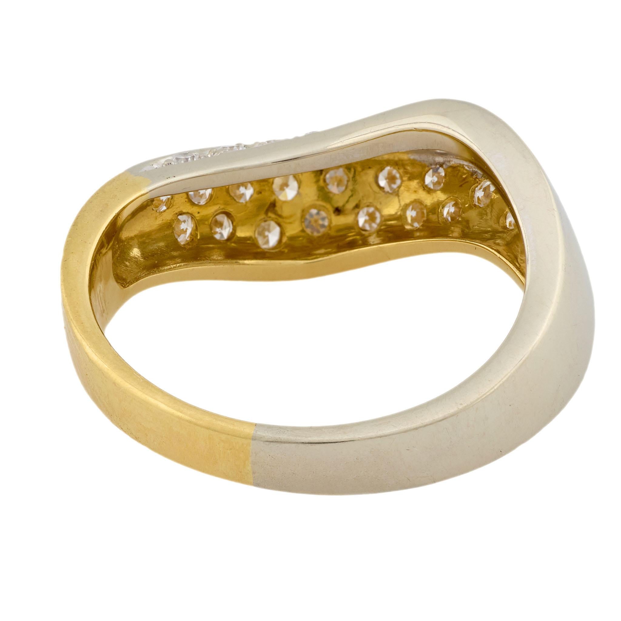 BUCHERER Estate 18k Mixed Metal Diamond Ring