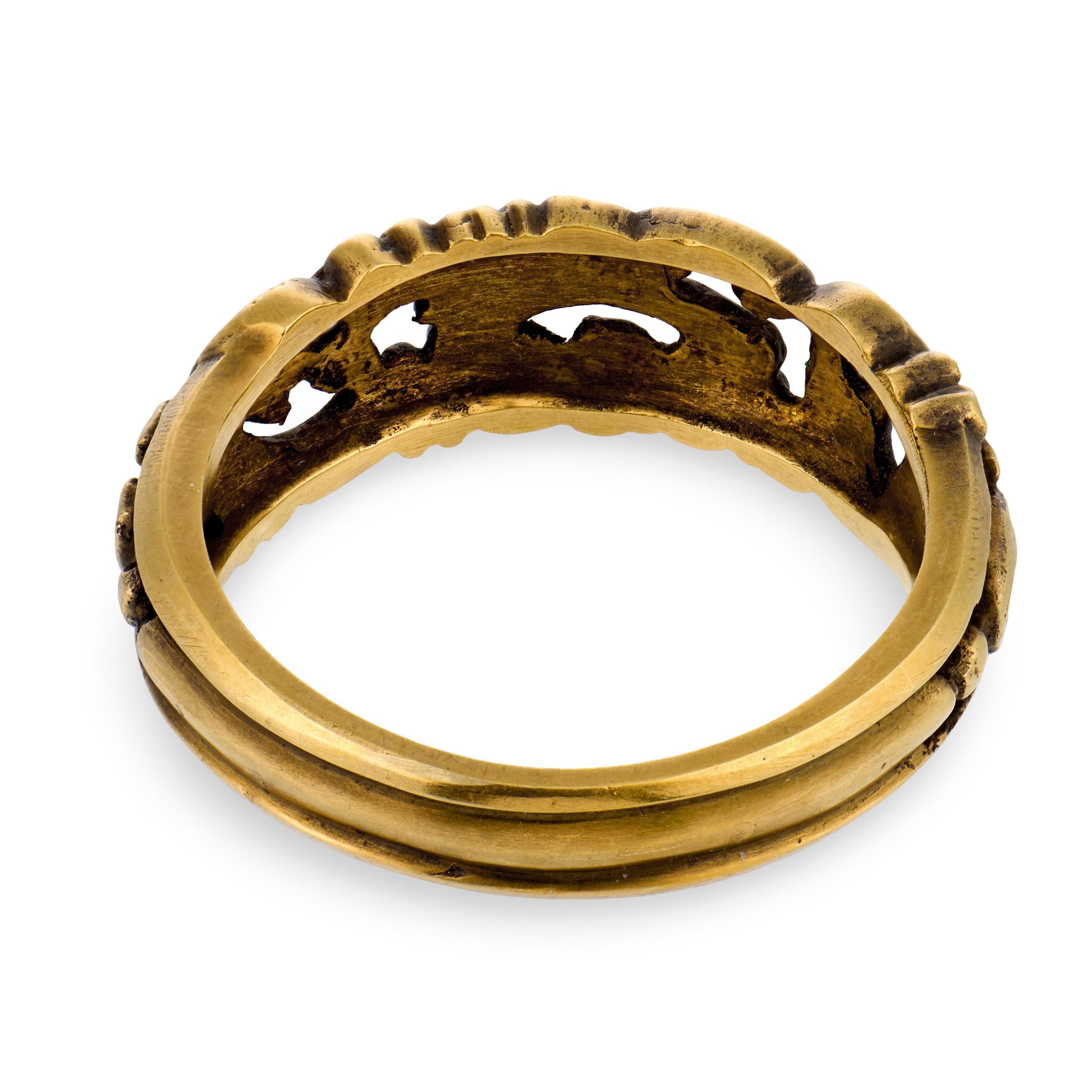 Art Nouveau 14k Foliage/Scrolling/Foliage-Motif Band