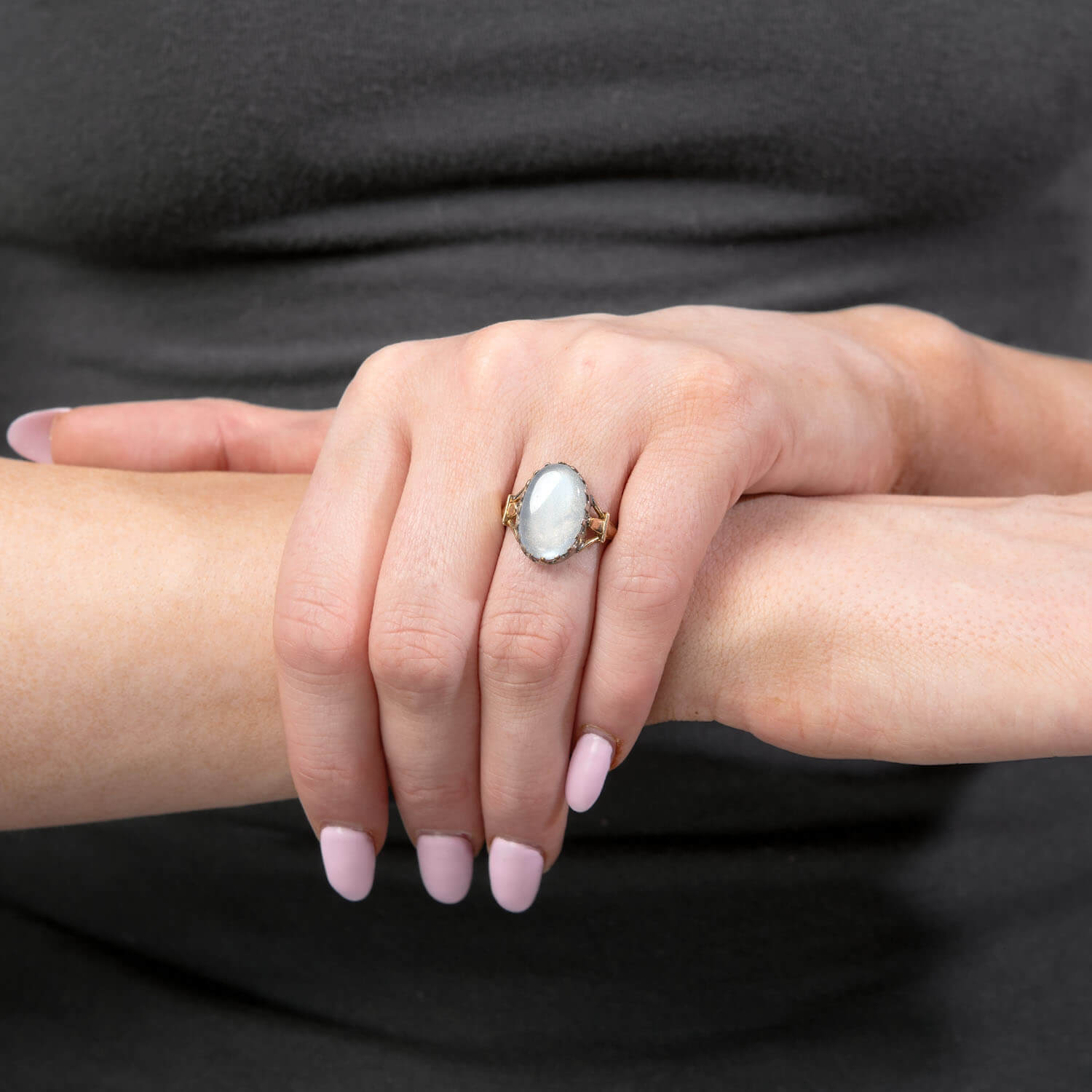 Victorian 14k/Sterling Silver Moonstone Ring