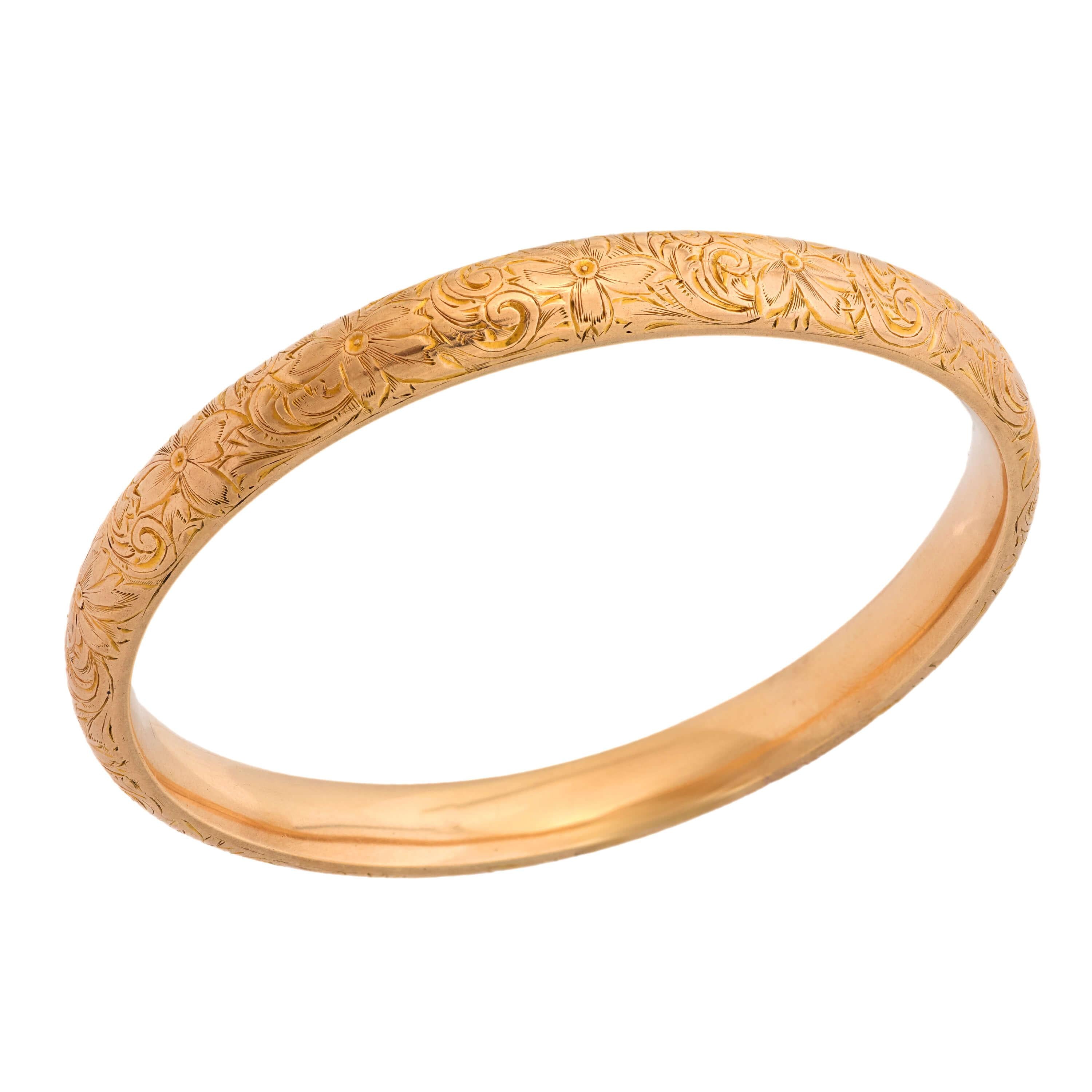 RIKER BROS. Art Nouveau 14k Bangle