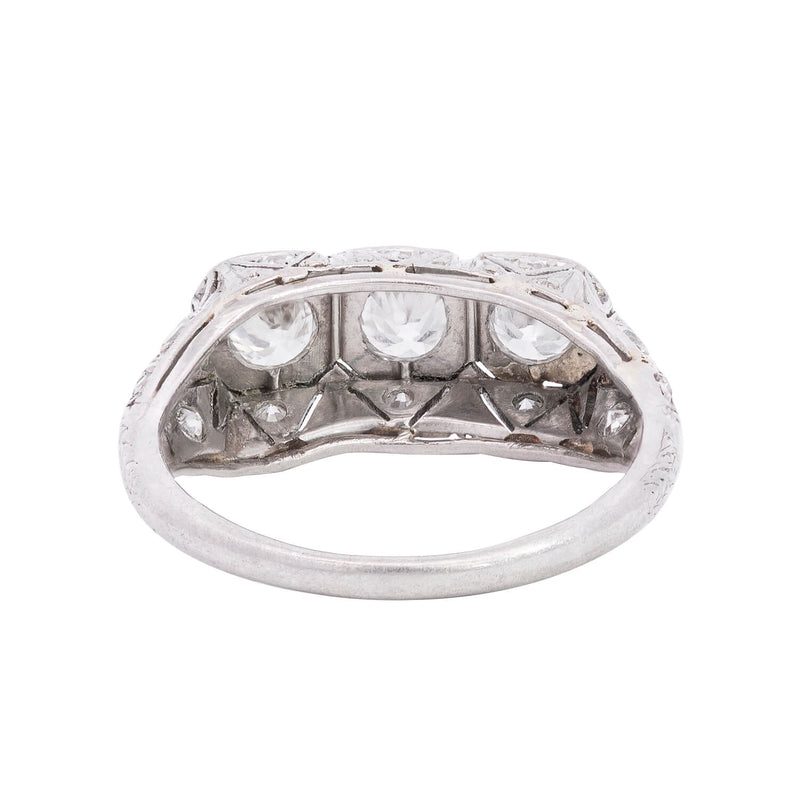 Art Deco Platinum Diamond Engagement Ring .75