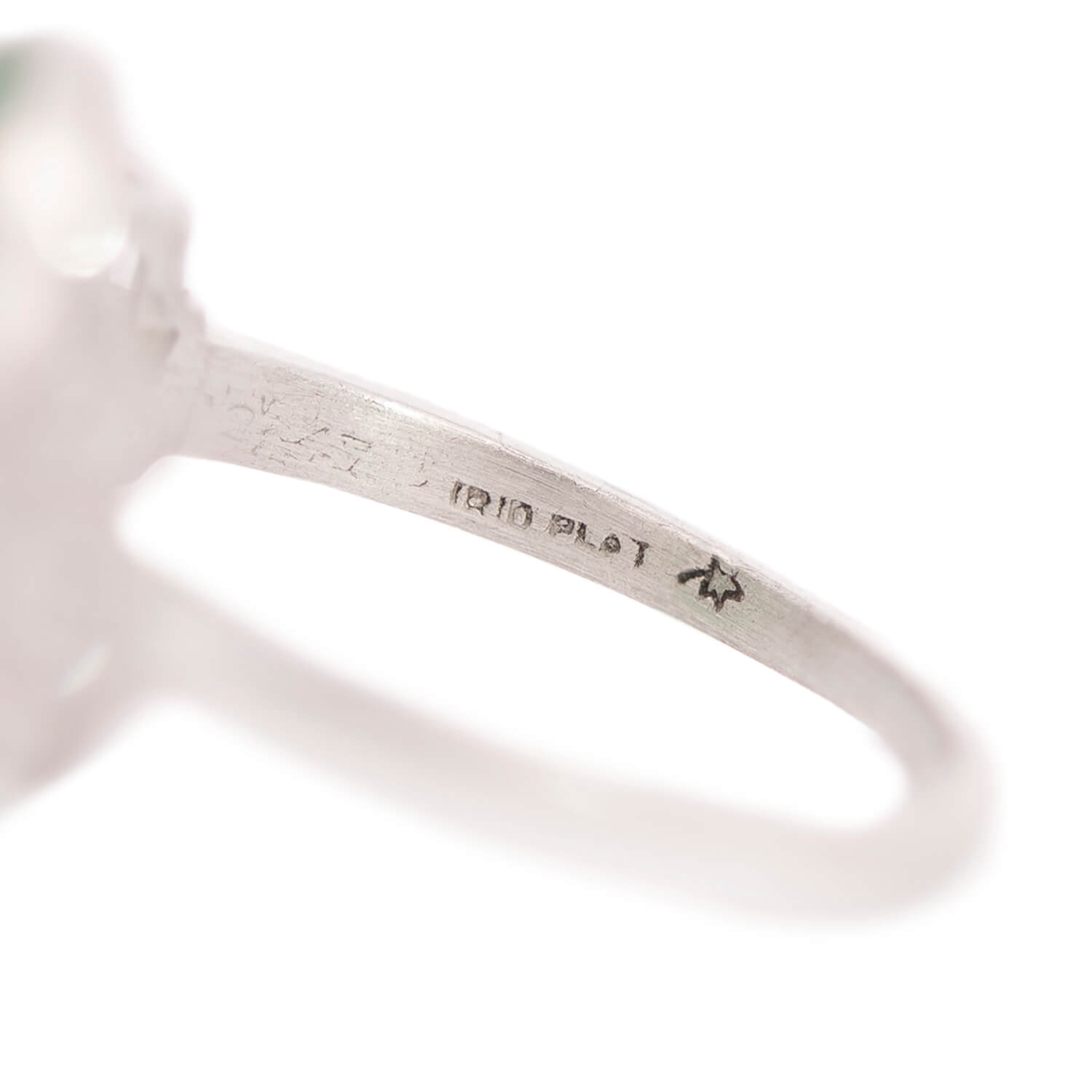 Edwardian Platinum Jade + Diamond Ring (On Hold)