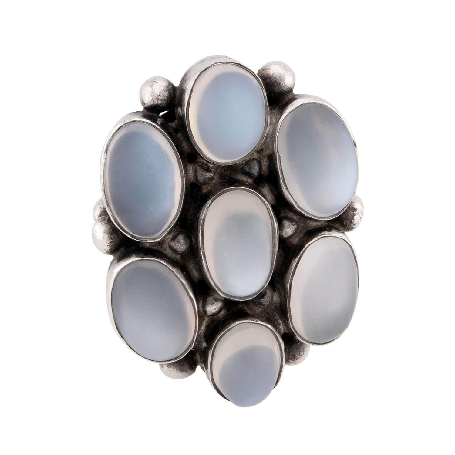Arts & Crafts Sterling Silver Moonstone Statement Ring