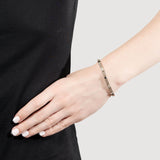 Art Deco 14k White gold Diamond & Sapphire Line Bracelet