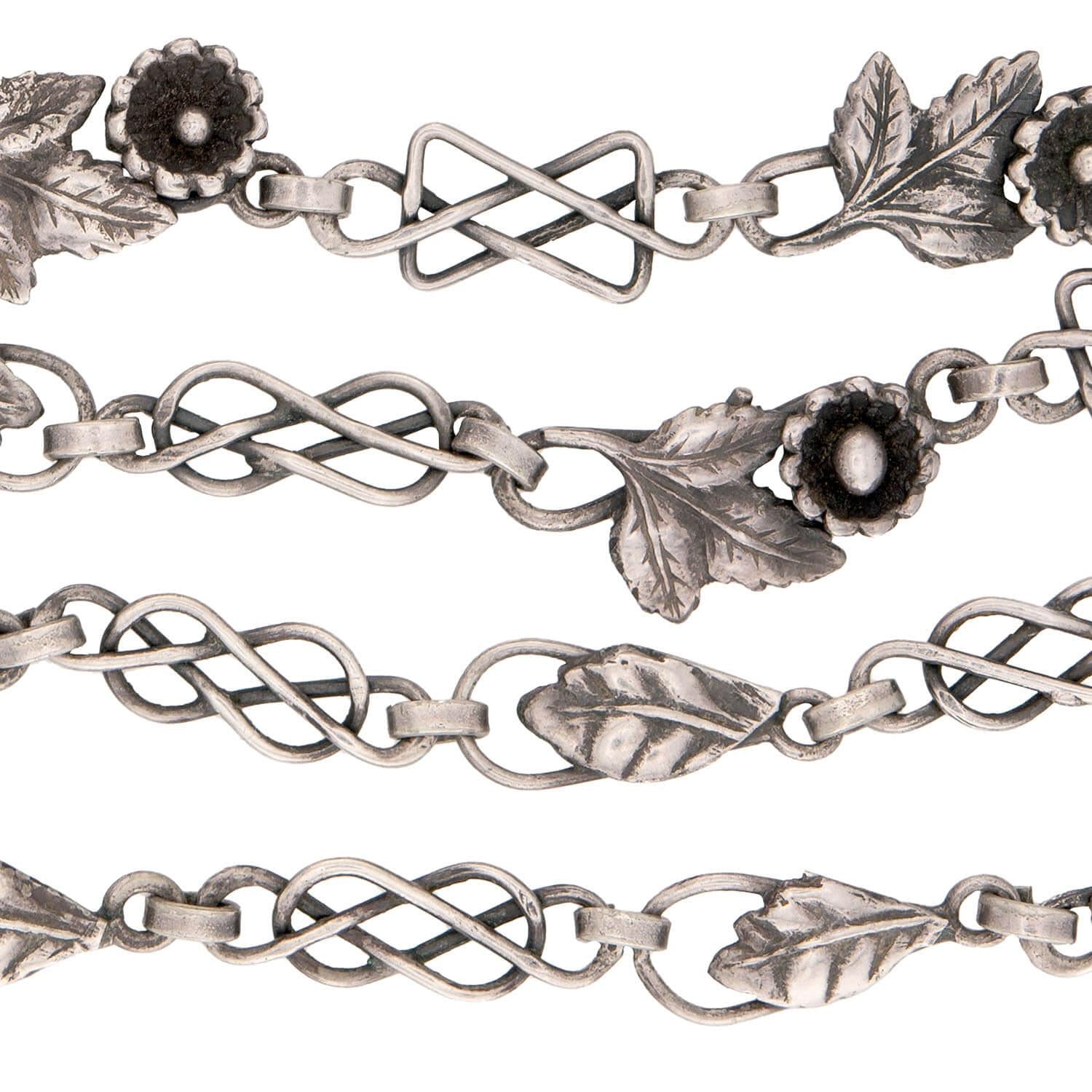 PERUZZI Art Nouveau Sterling Silver Citrine Floral Necklace