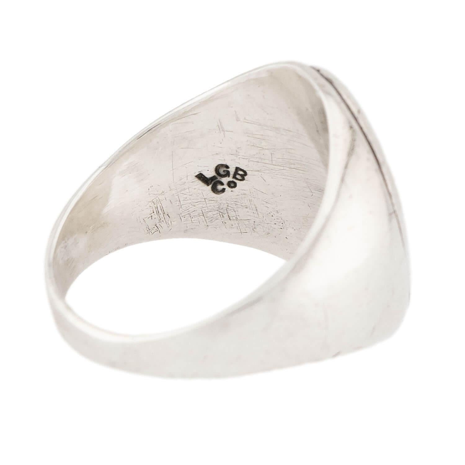 Victorian Sterling Silver Crest Signet Ring