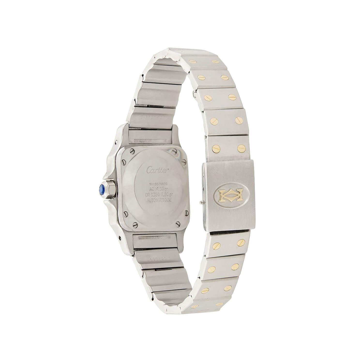 CARTIER Estate 18k/Stainless Steel Santos Two-Tone Ladies Watch