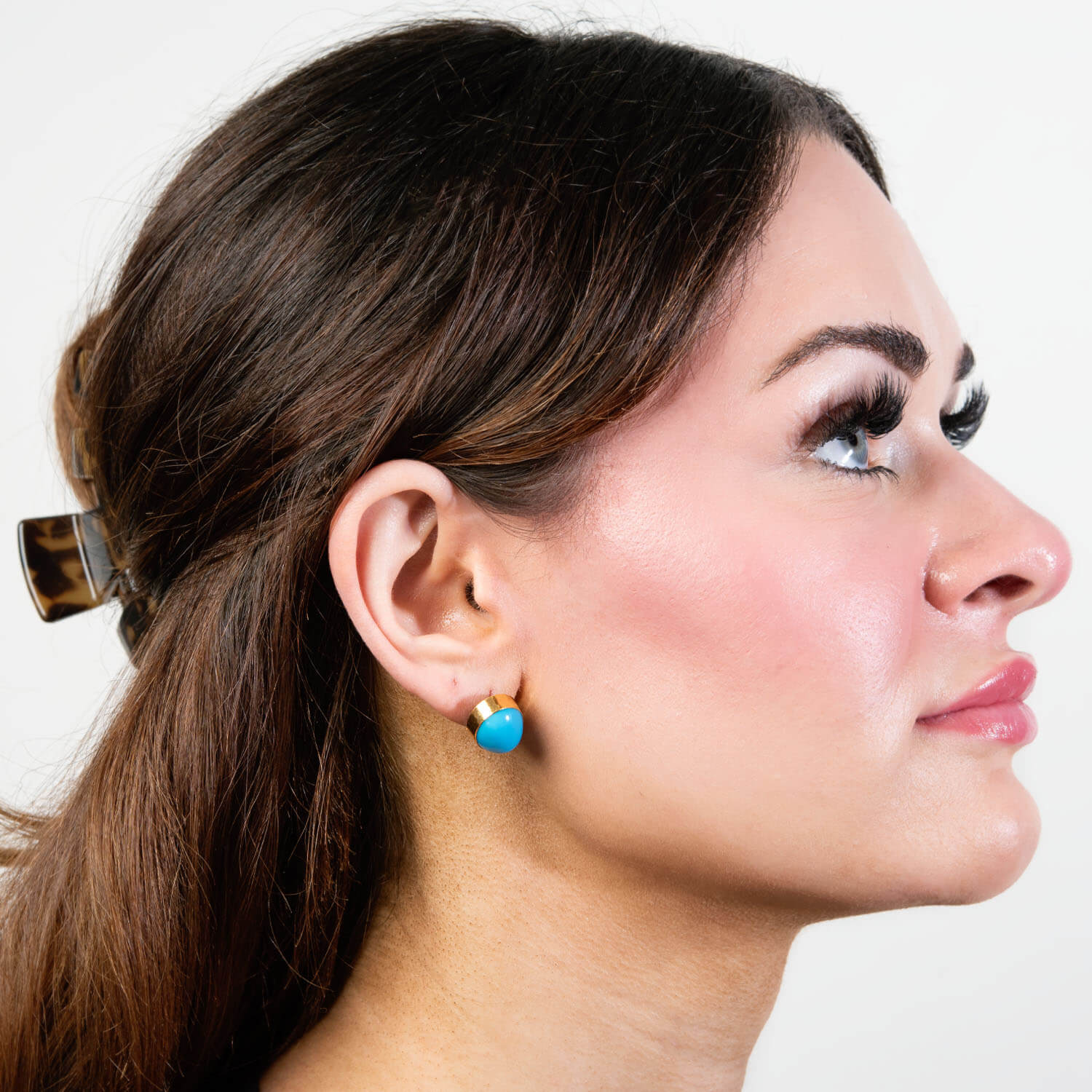Victorian 18k Turquoise Stud Earrings